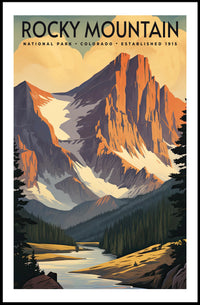 Rocky Mountain National Park Vintage Travel Poster