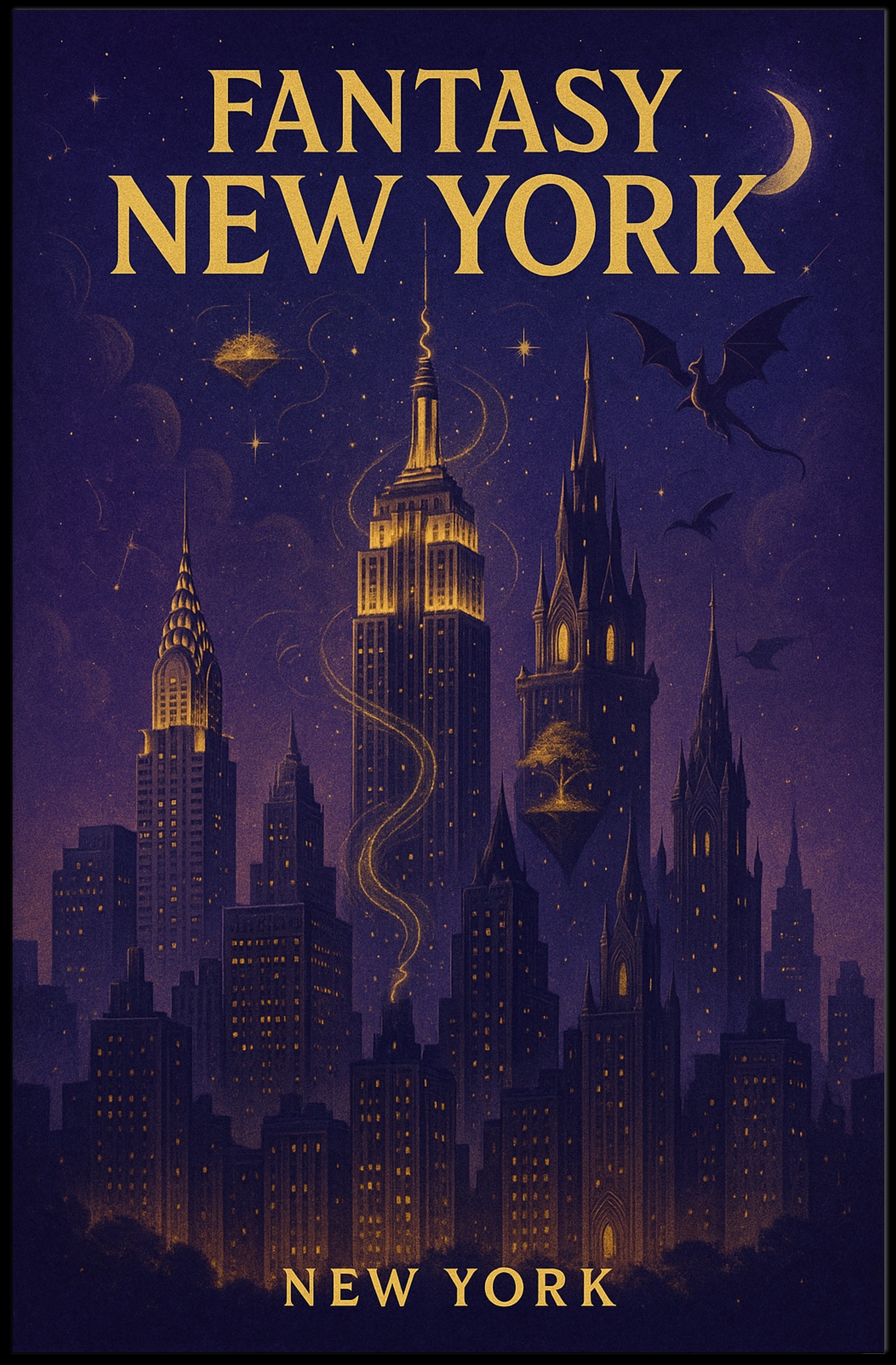 Fantasy New York Poster PosterGoat