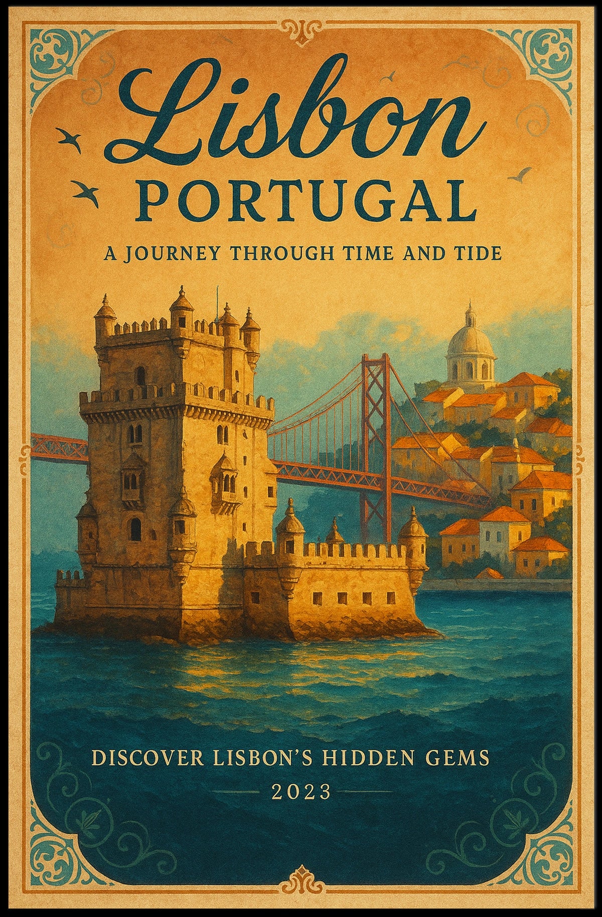 Lisbon, Portugal Travel Architecture Scenic Poster