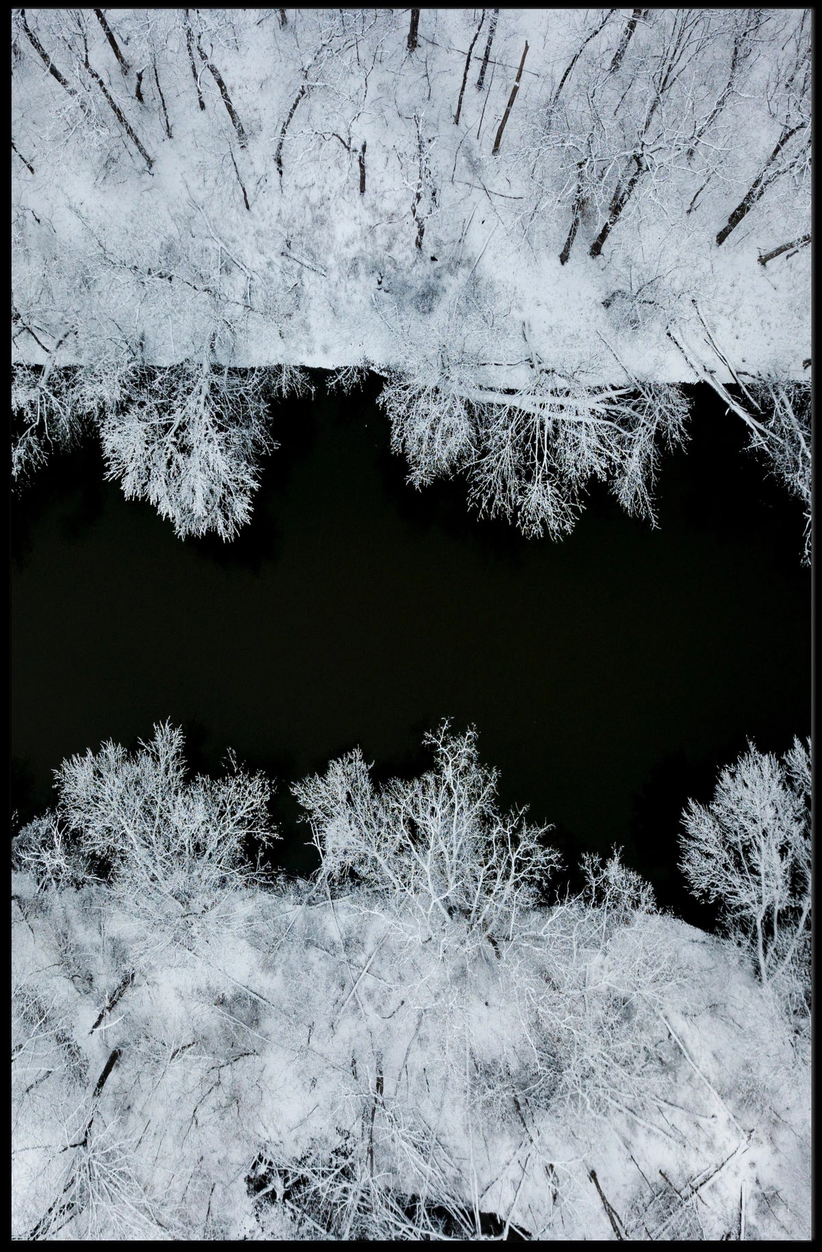 Winter Serenity Aerial View Minimalistic Artistic Poster