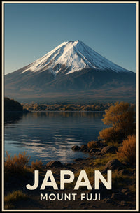 Mount Fuji Photorealism Scenic Traveler Poster