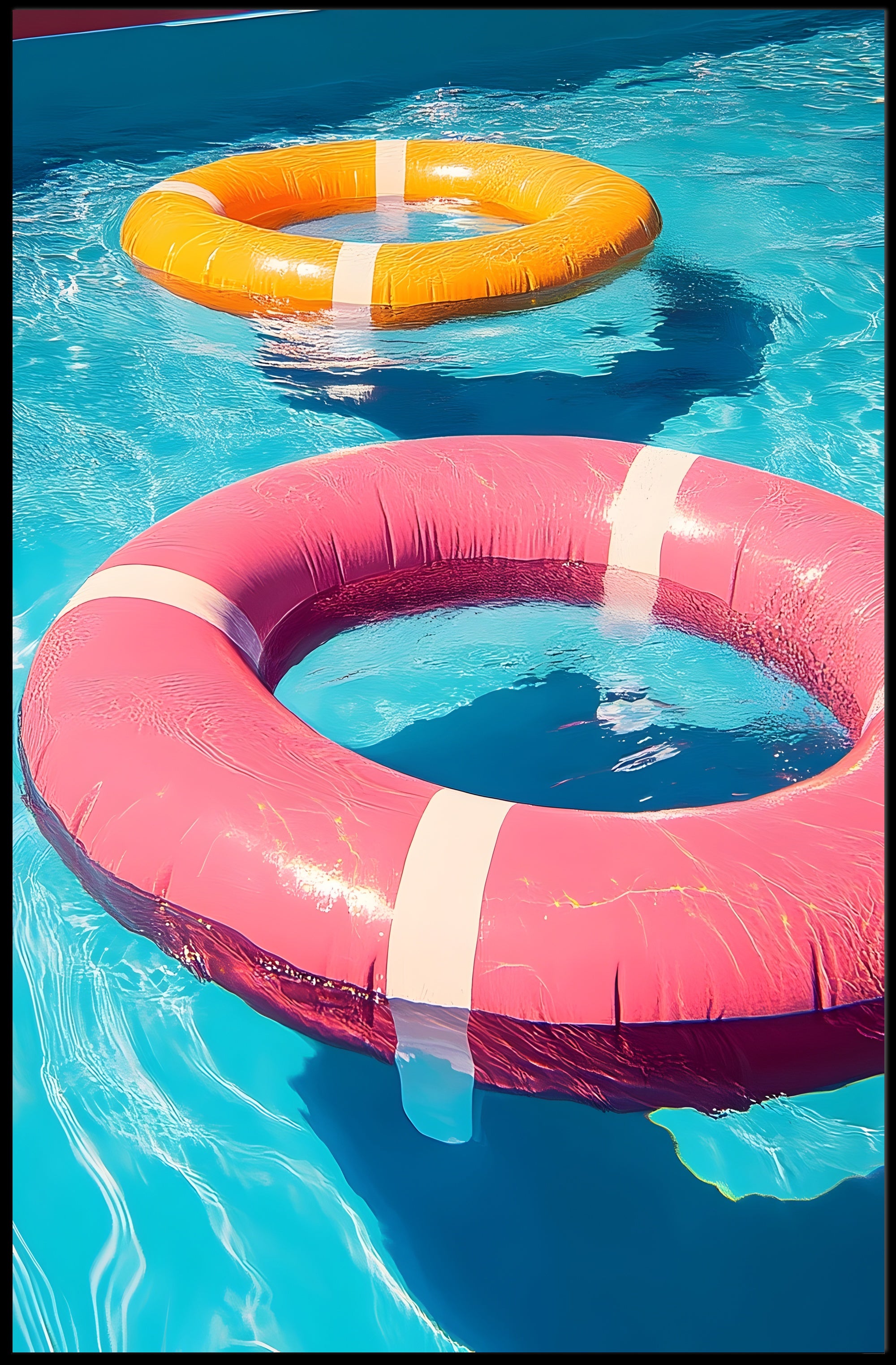 Summer Pool Float Poster Wall Art Tropical Vibes