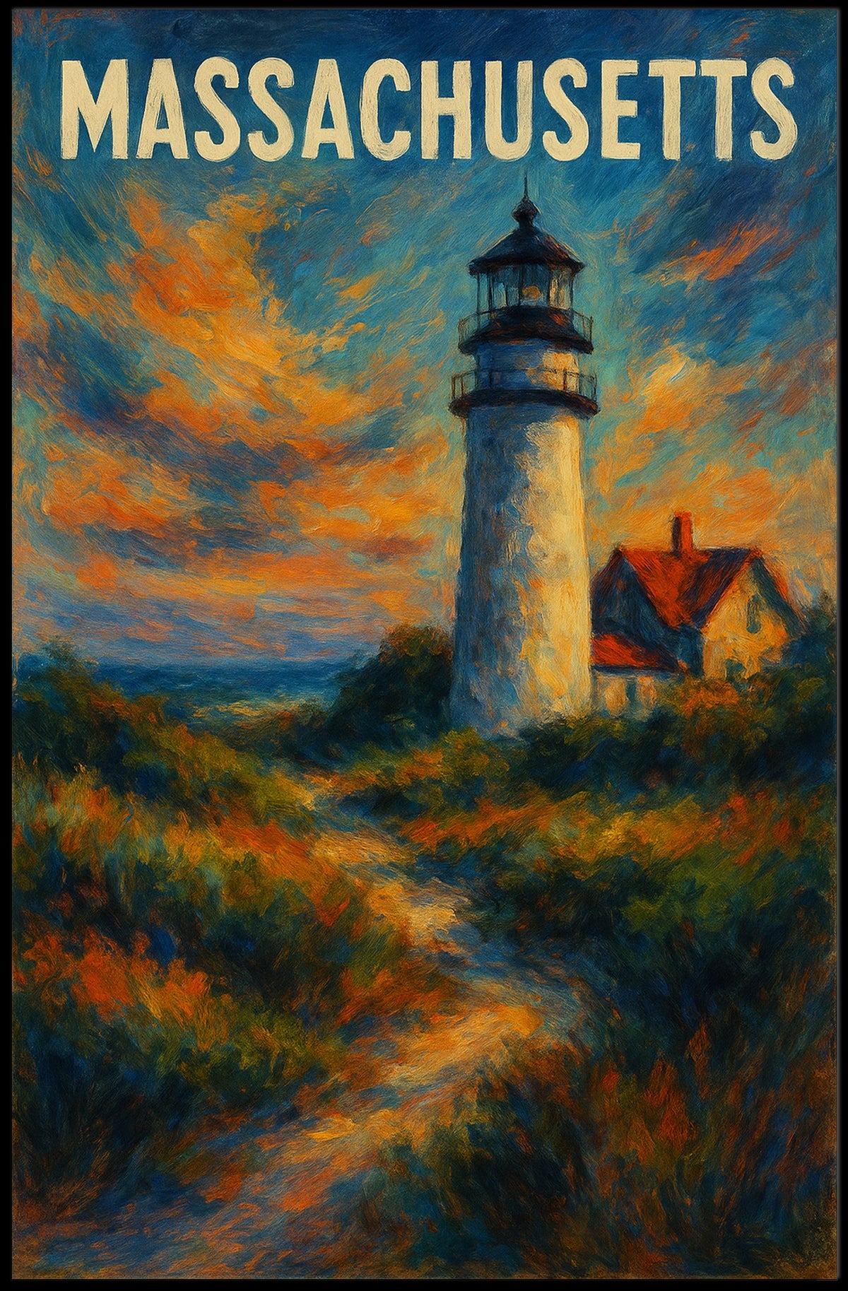 Massachusetts Lighthouse Poster