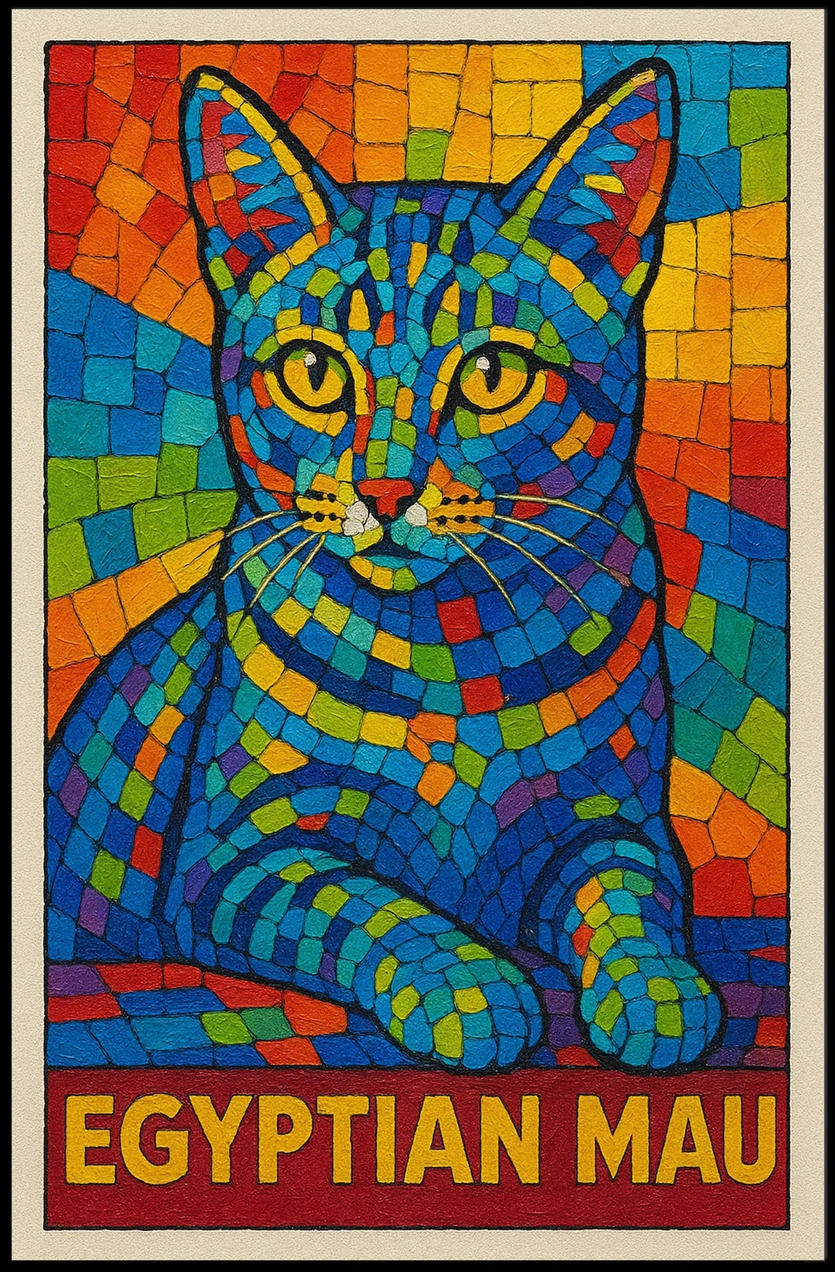 Egyptian Mau Mosaic Art Poster