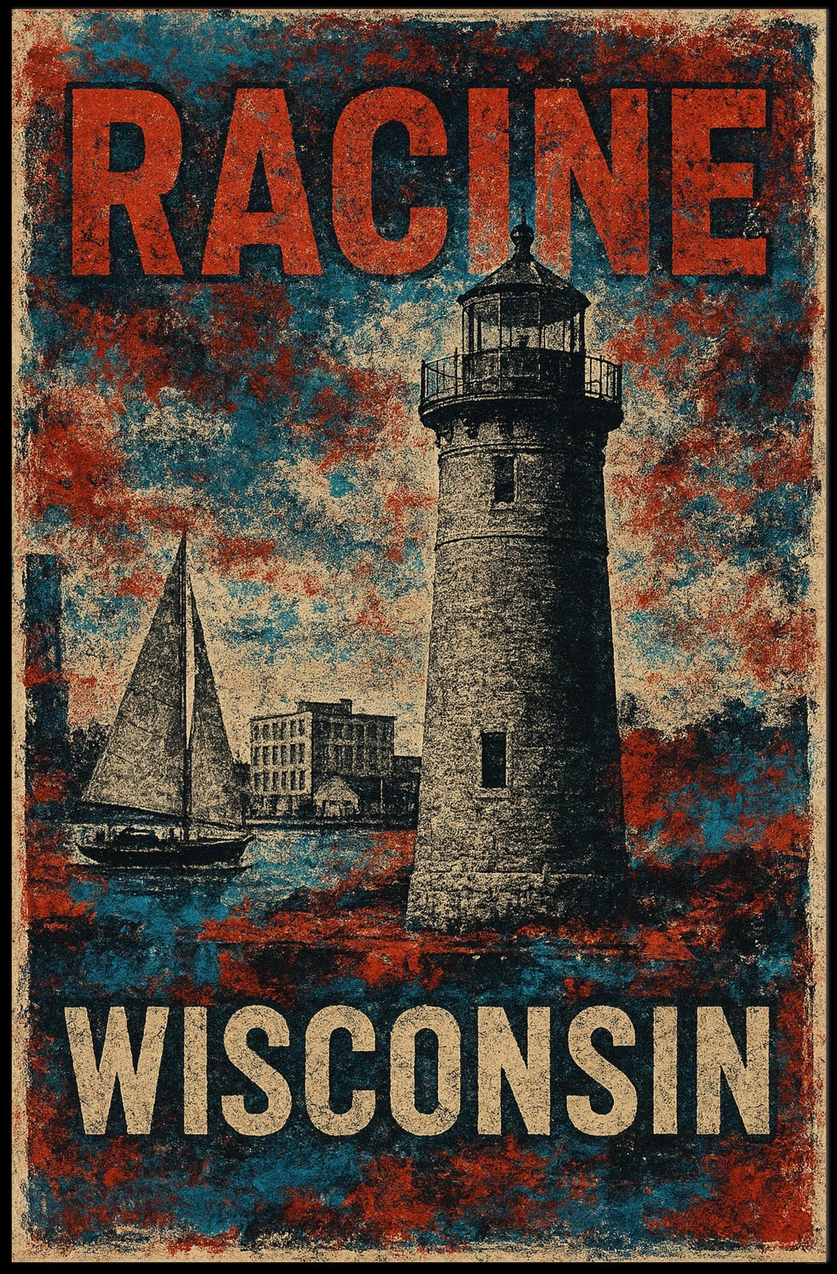 Racine, Wisconsin Lighthouse Poster