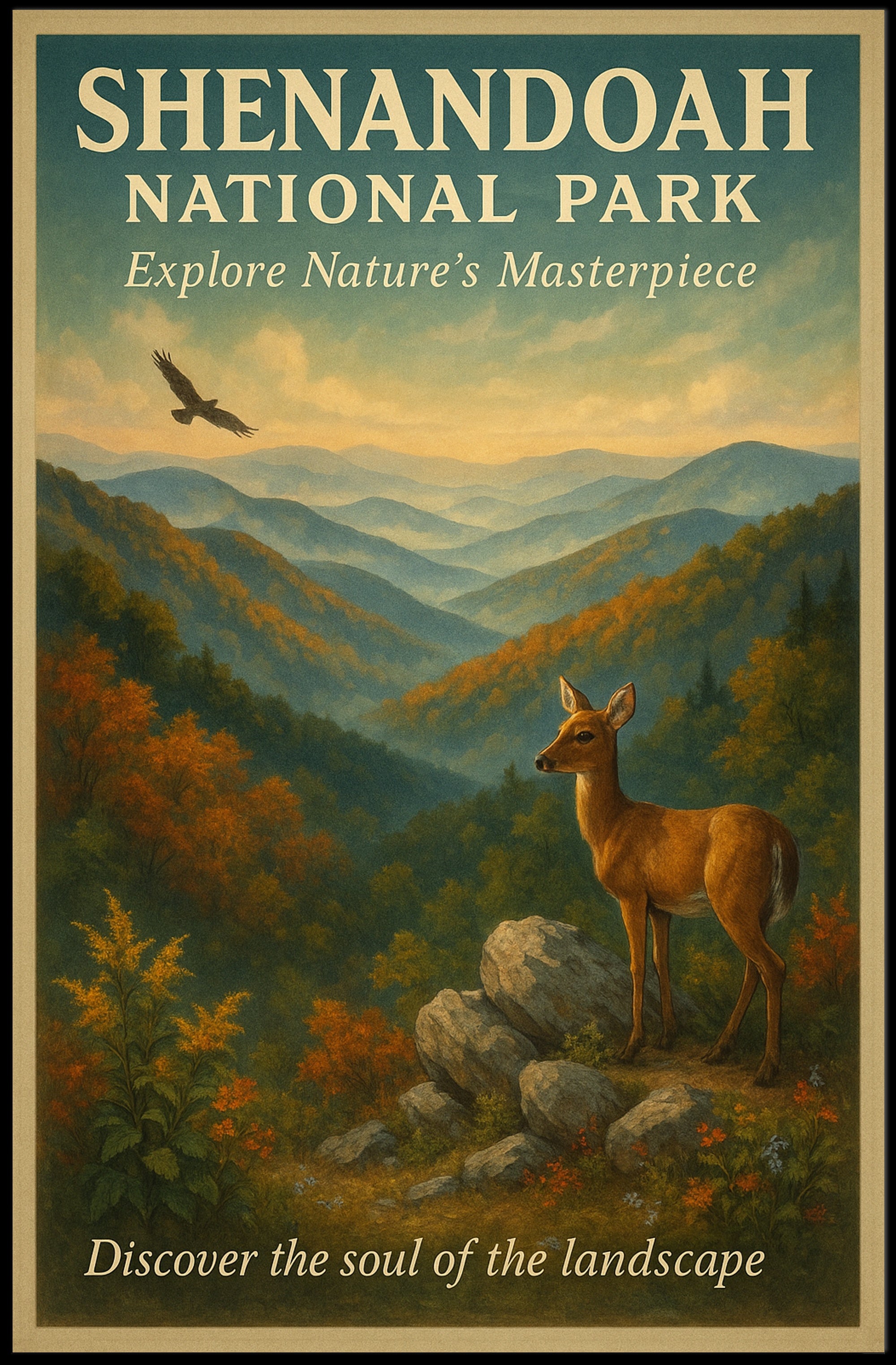 Shenandoah National Park Vintage Landscape National Park Poster