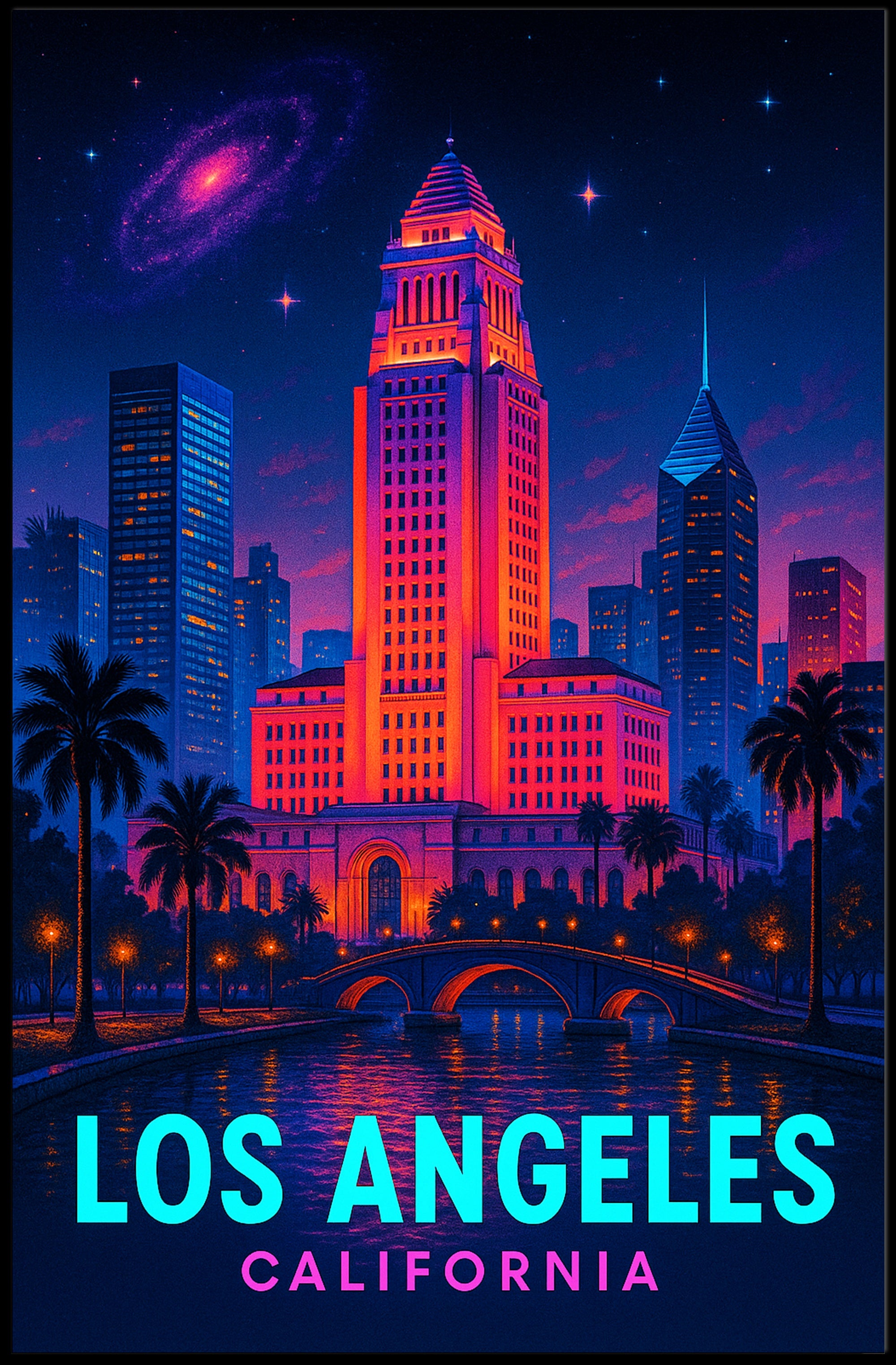Los Angeles Nightscape Poster PosterGoat