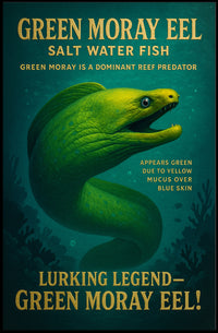 Green Moray Eel Vintage Poster Wall Art Print