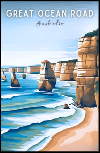 Twelve Apostles Scenic View Travel Poster
