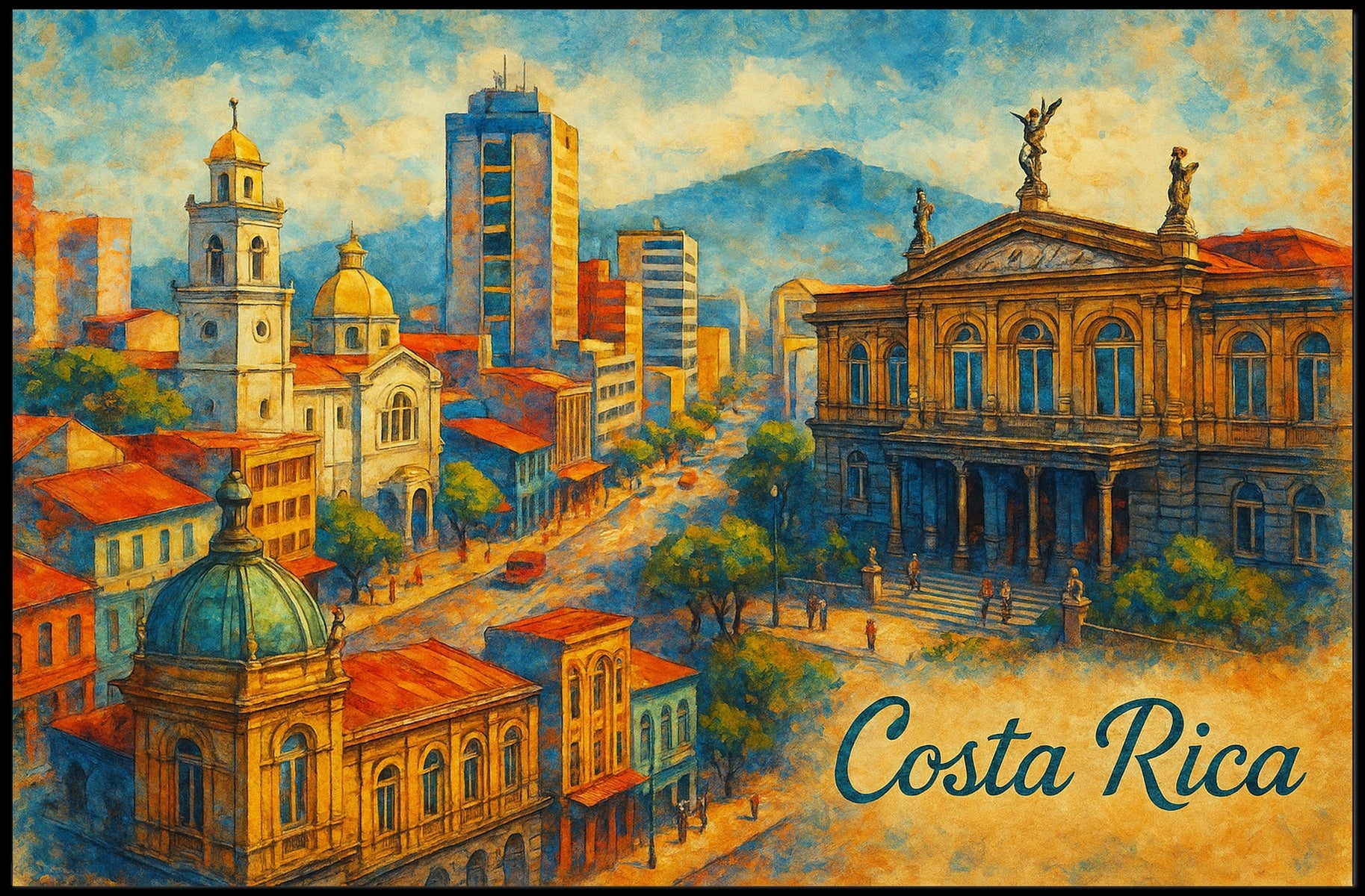 Costa Rica Cityscape Poster