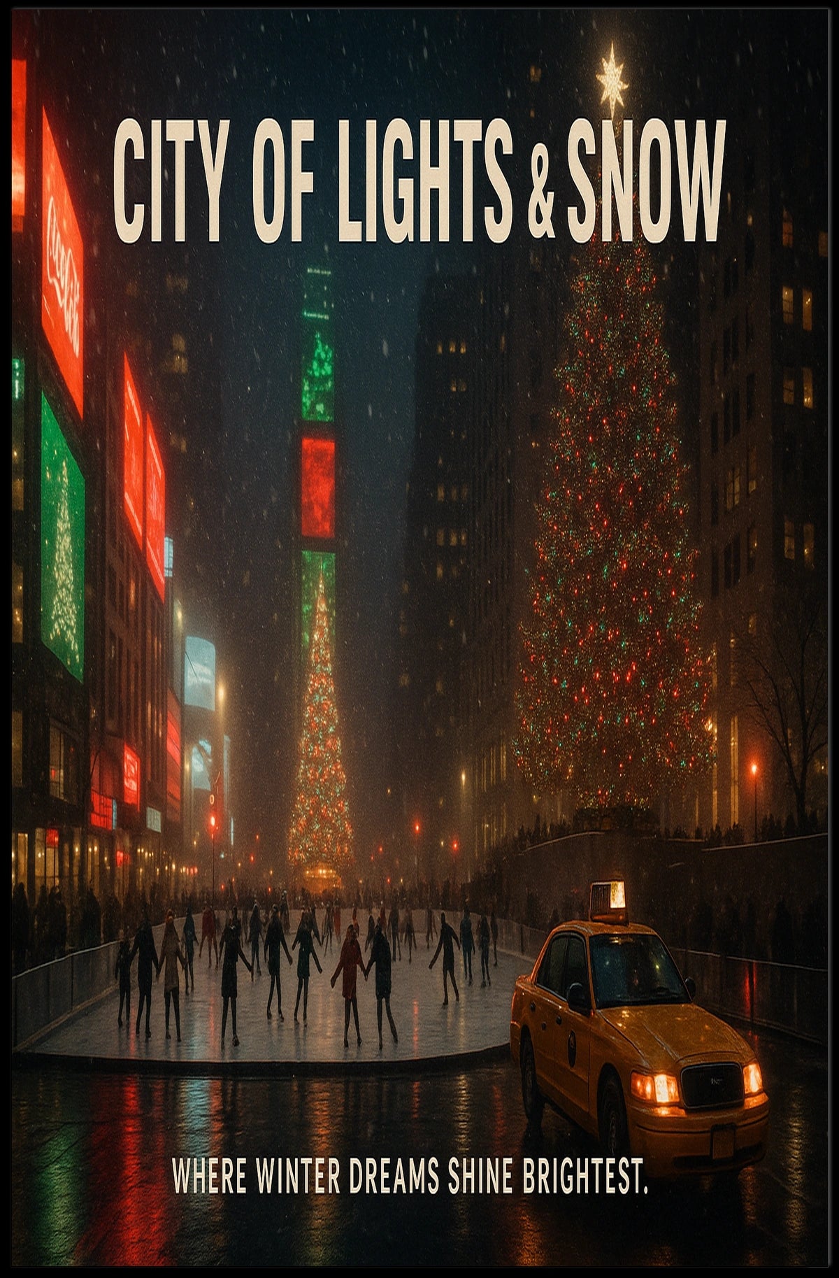 City Of Lights Snow Poster