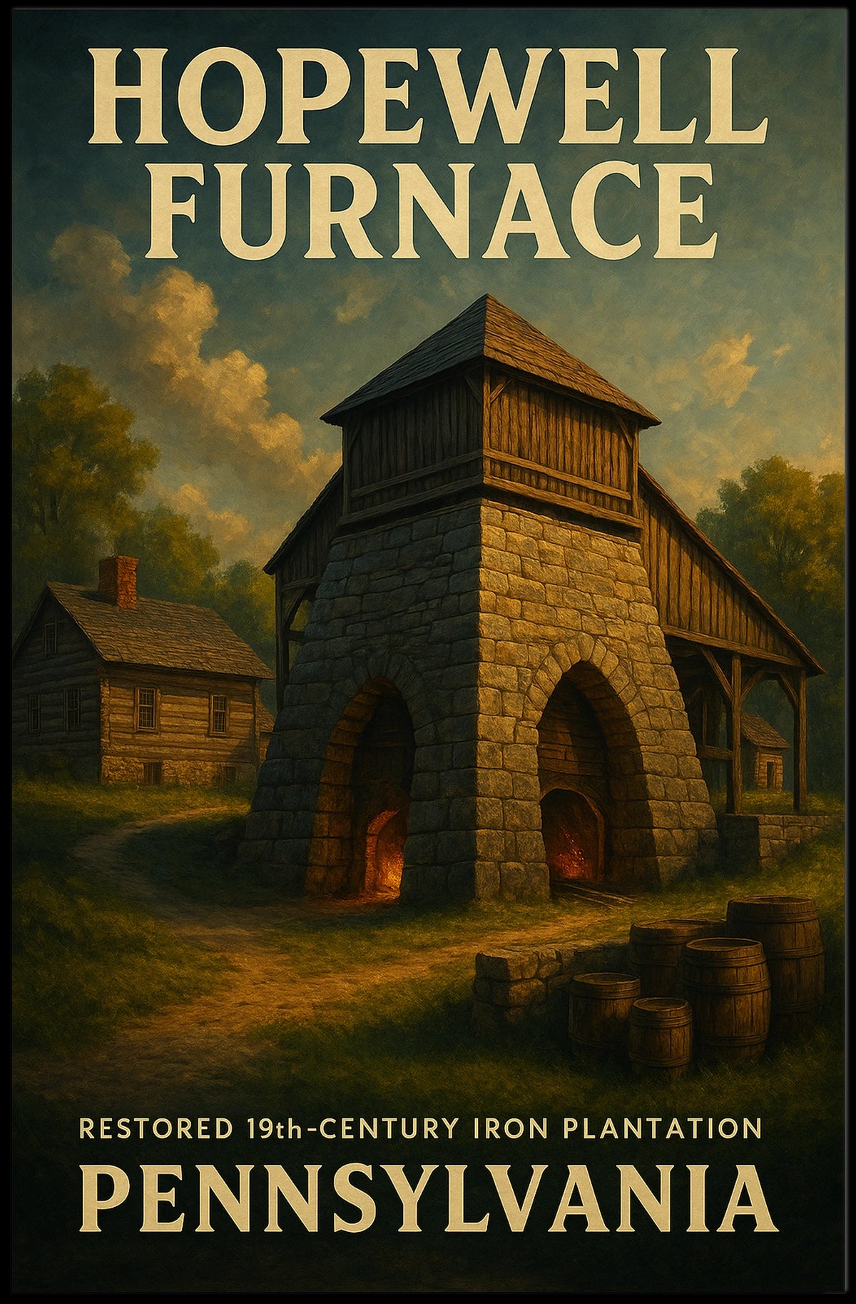 Hopewell Furnace Restored 19Th-Century Poster