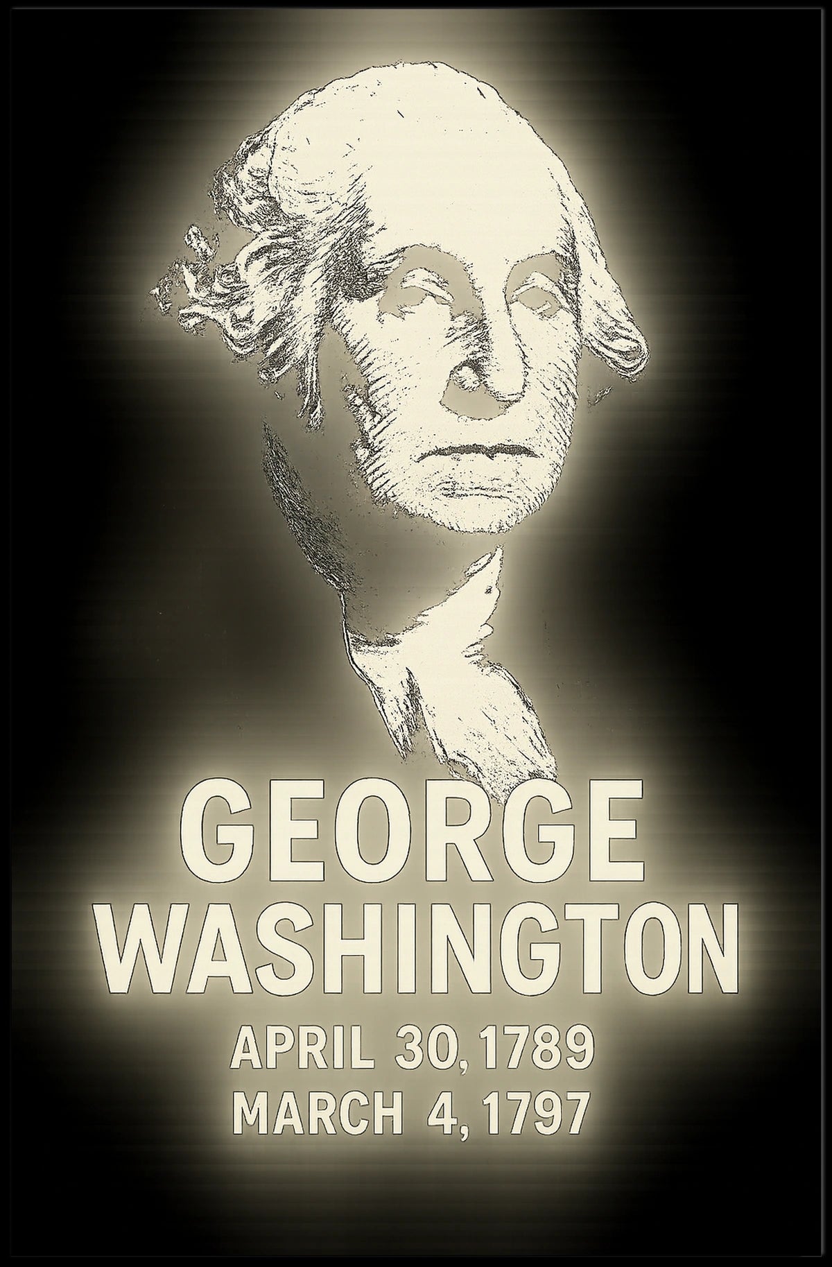 George Washington US History Portrait Gallery Display Poster