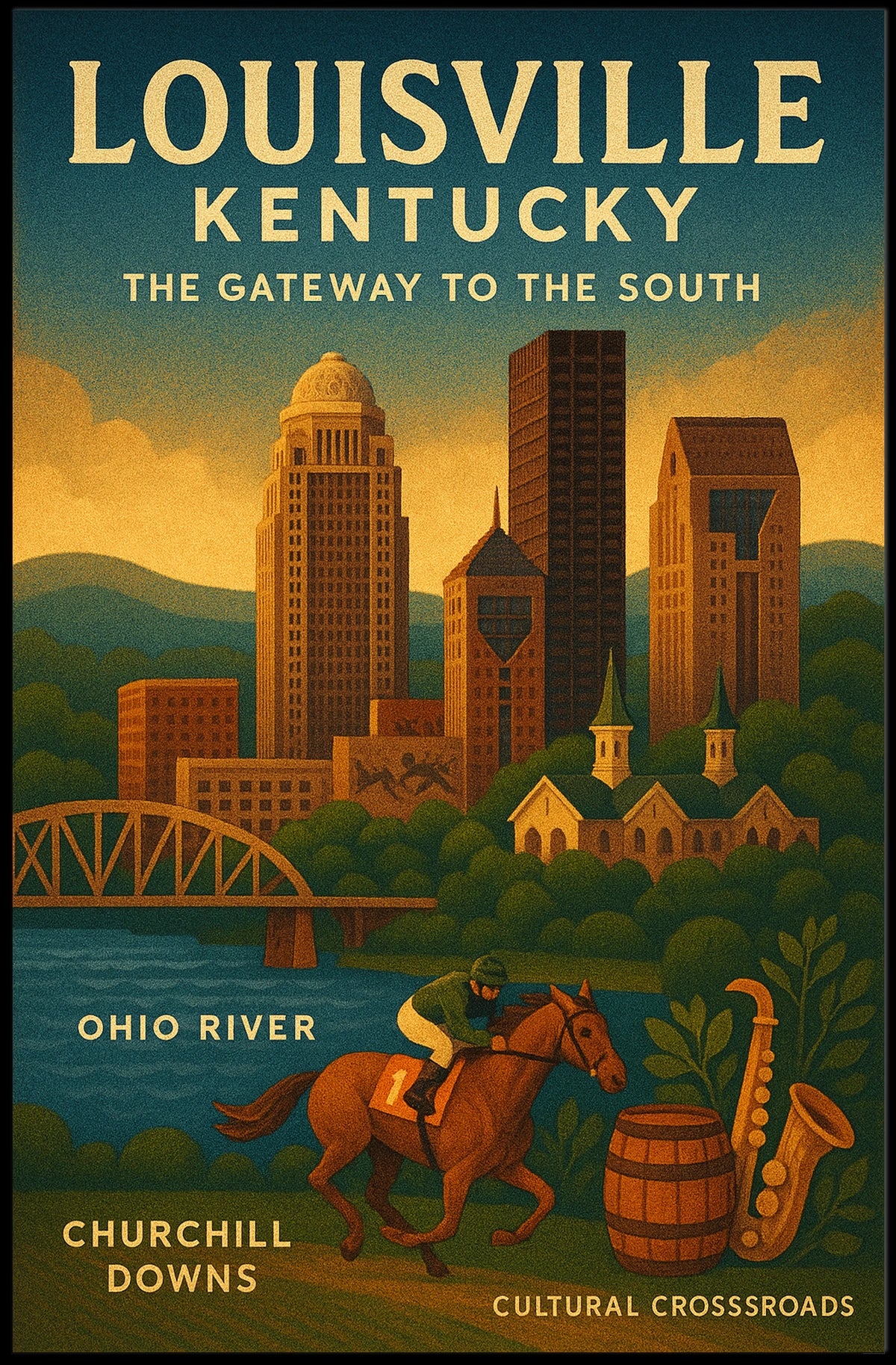 Louisville, Kentucky The Gateway to the South Poster