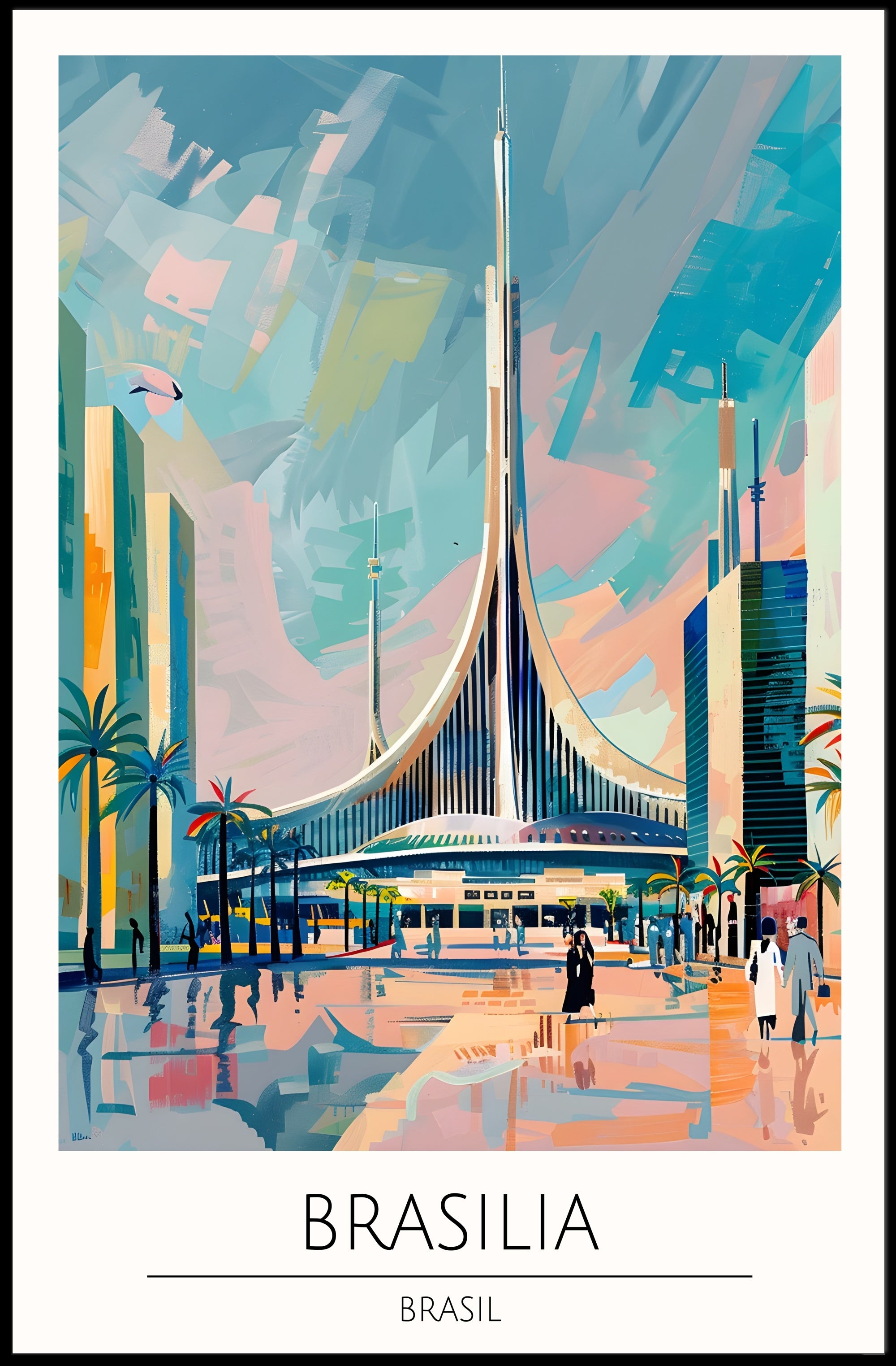 BrasΓlia Illustrated Poster PosterGoat