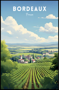 Scenic Bordeaux Vineyards Poster
