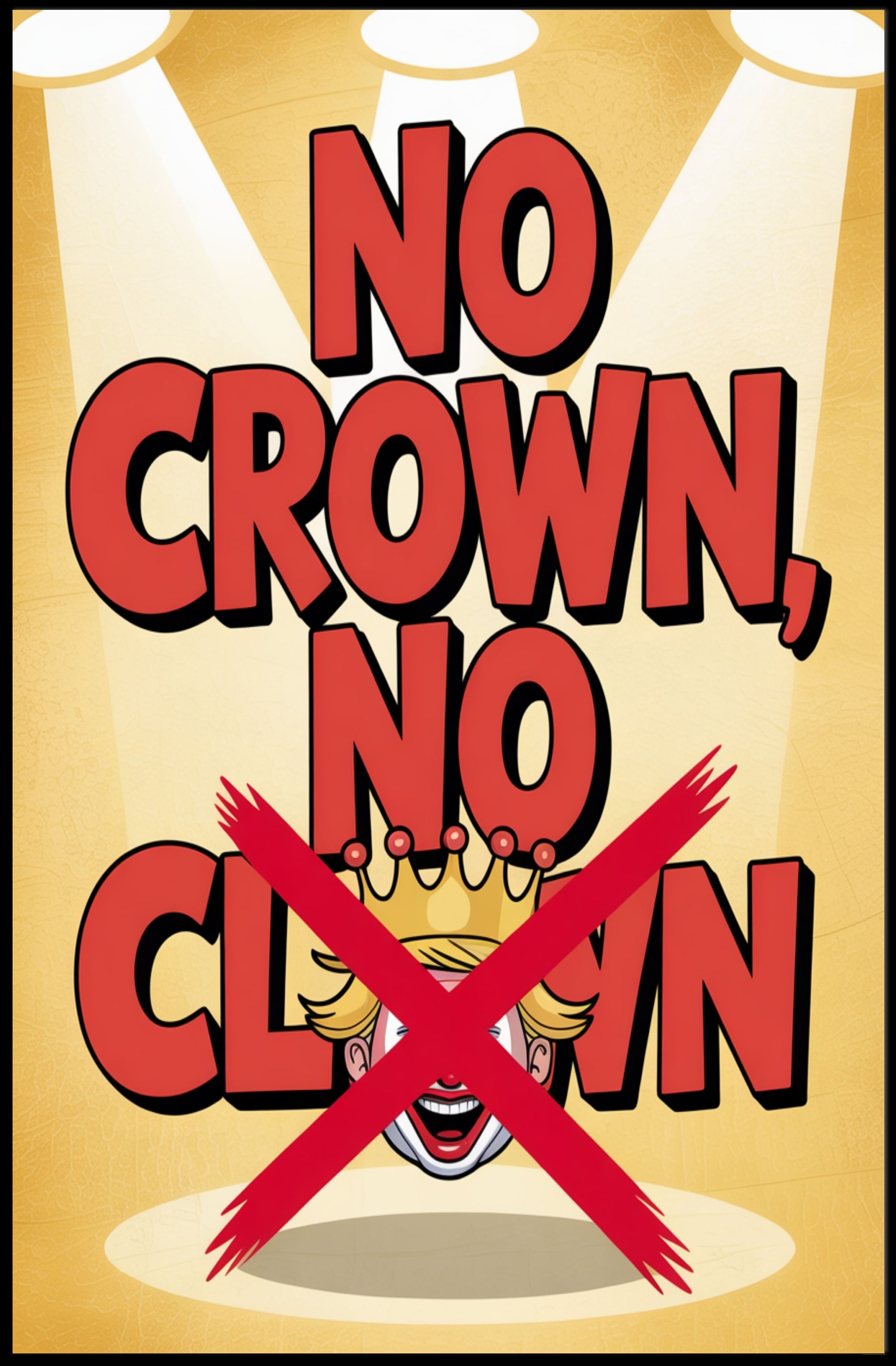 No Crown No Clown Political or Propaganda Poster