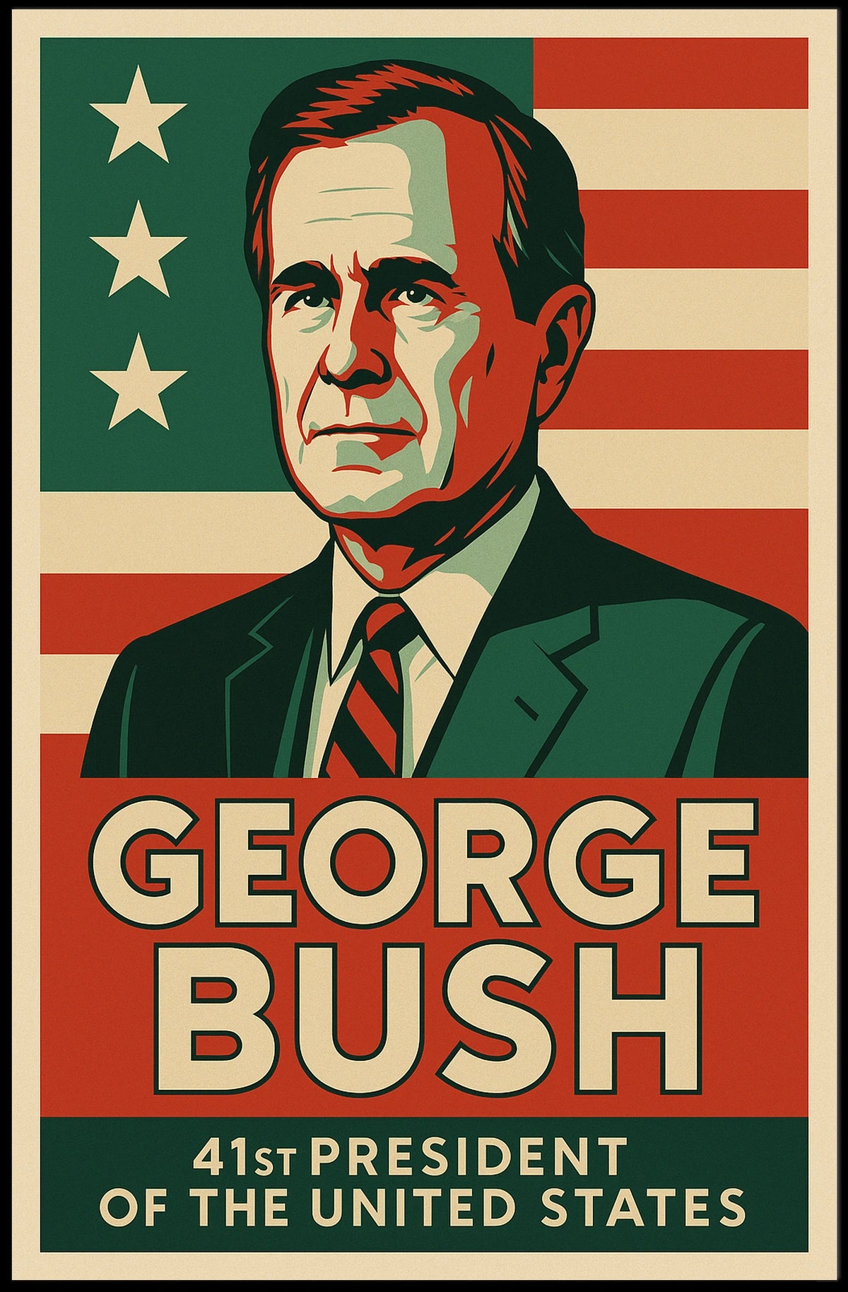 George Bush 41st President Realism Patriot Poster