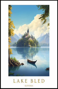 Scenic Beauty of Lake Bled Poster PosterGoat