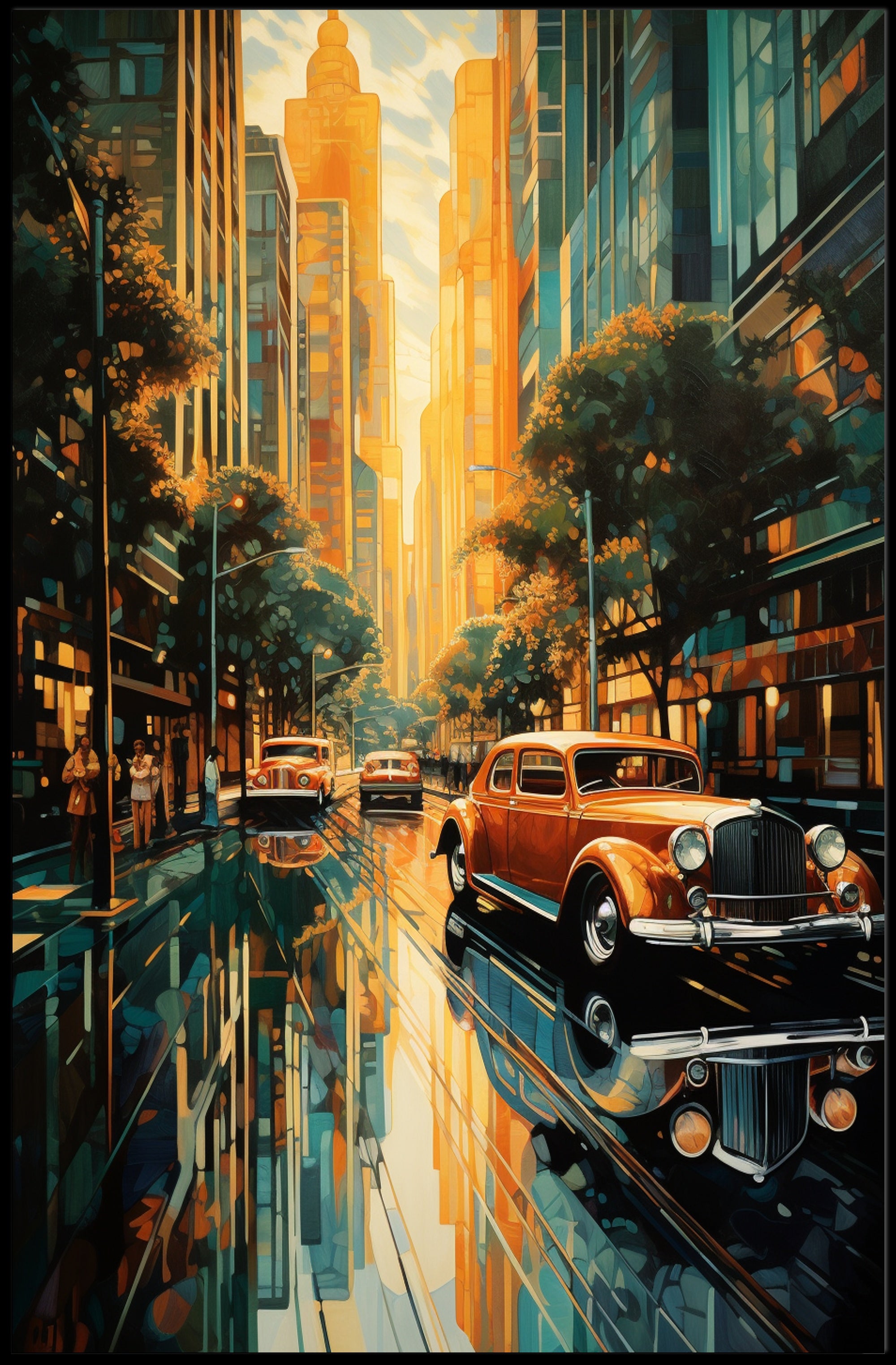 Vintage Cityscape Vintage Poster