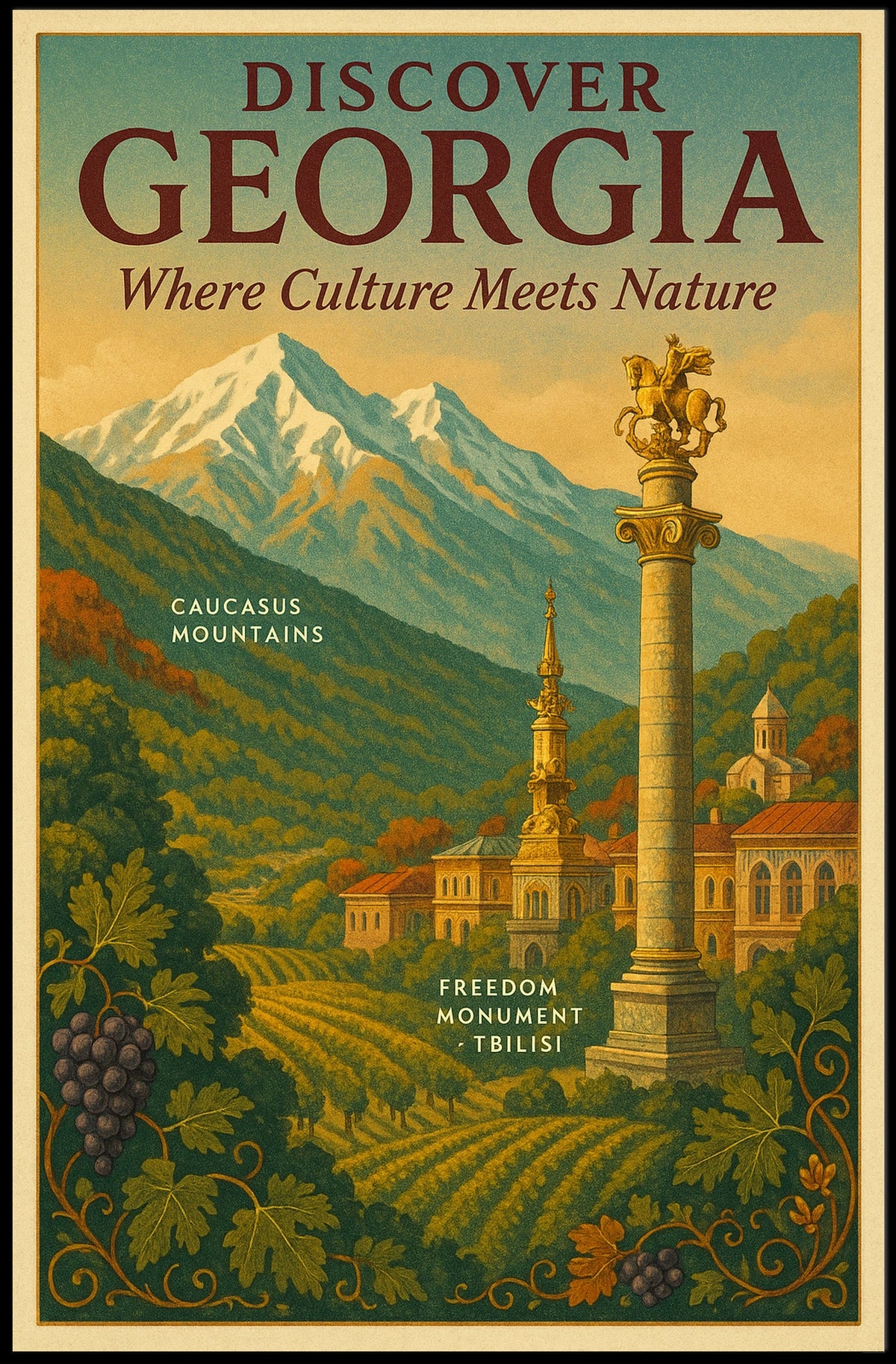 Discover Georgia Where Culture Meets Poster