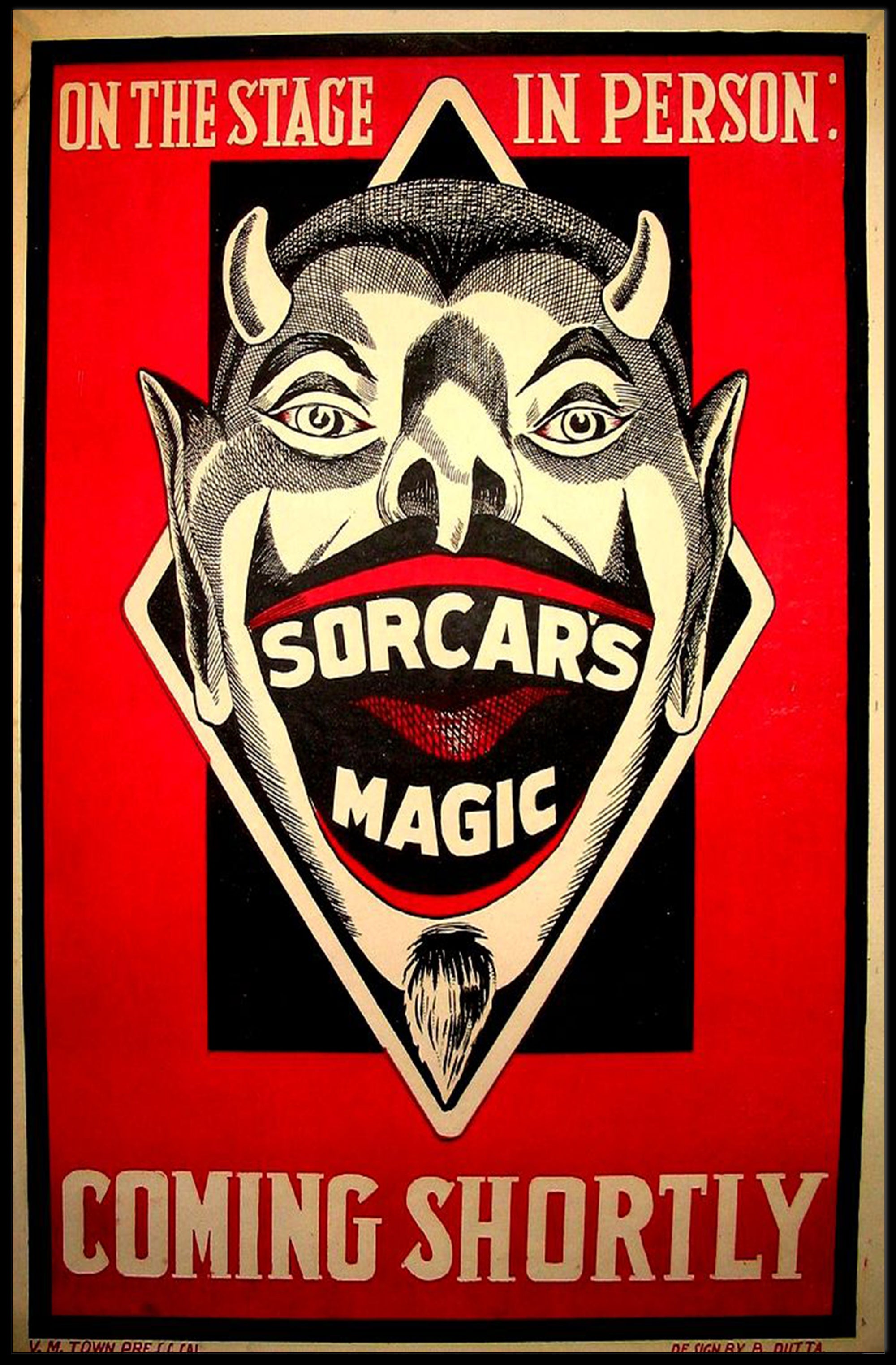 Vintage Devil Sorcar's Magic Show Theatrical Poster