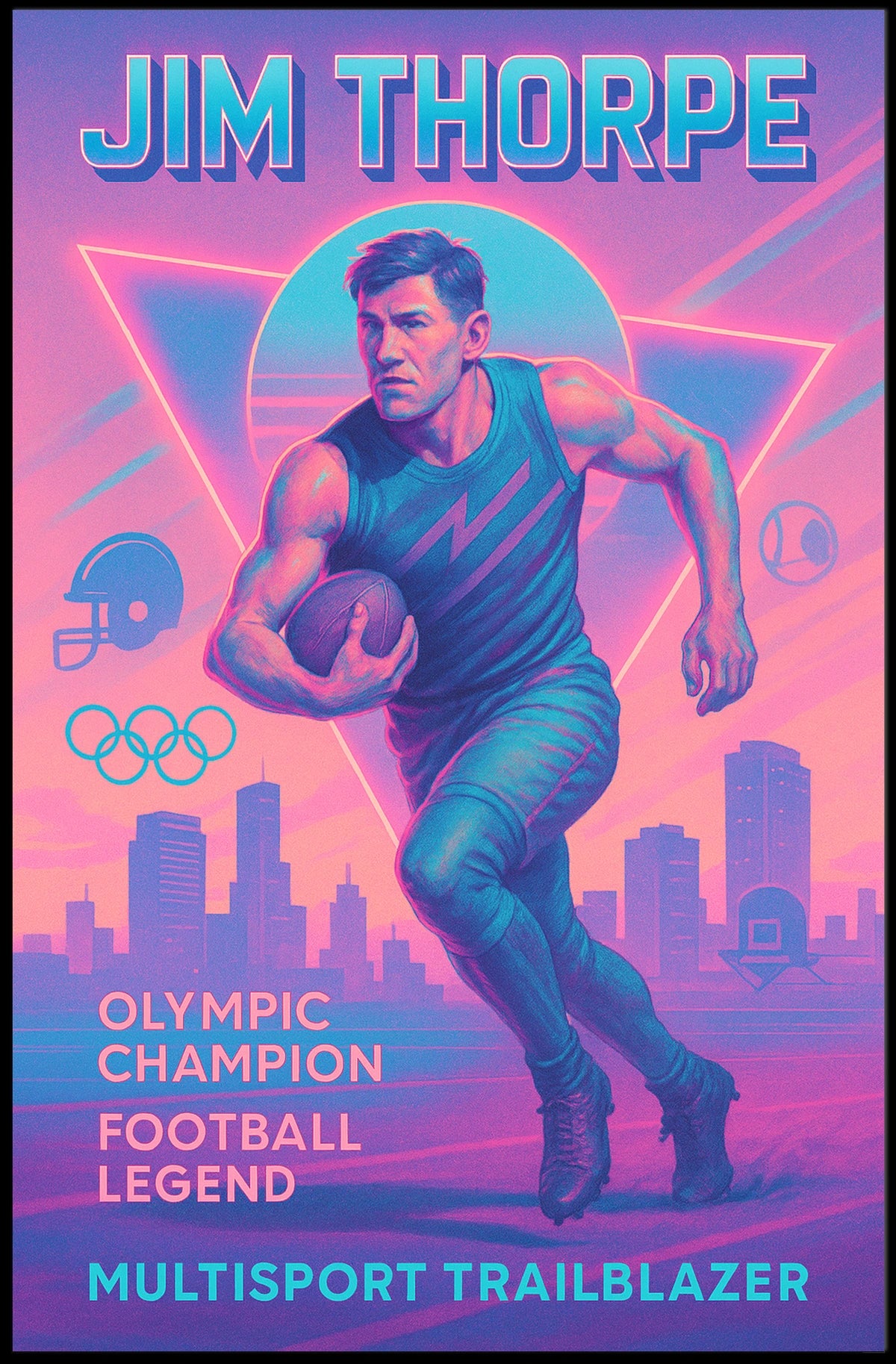 Celebrating a Multisport Trailblazer Jim Thorpe Poster