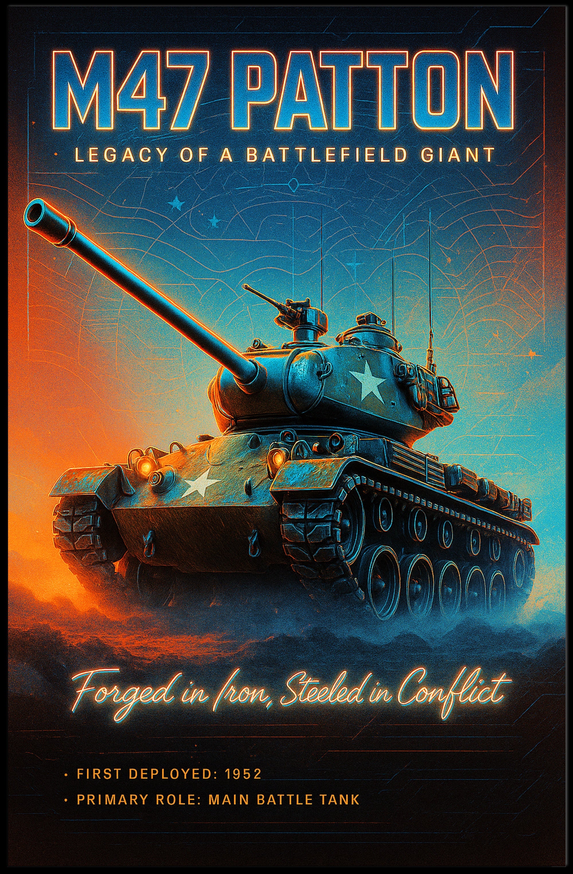 M47 Patton Legacy of a Battlefield Giant Poster PosterGoat