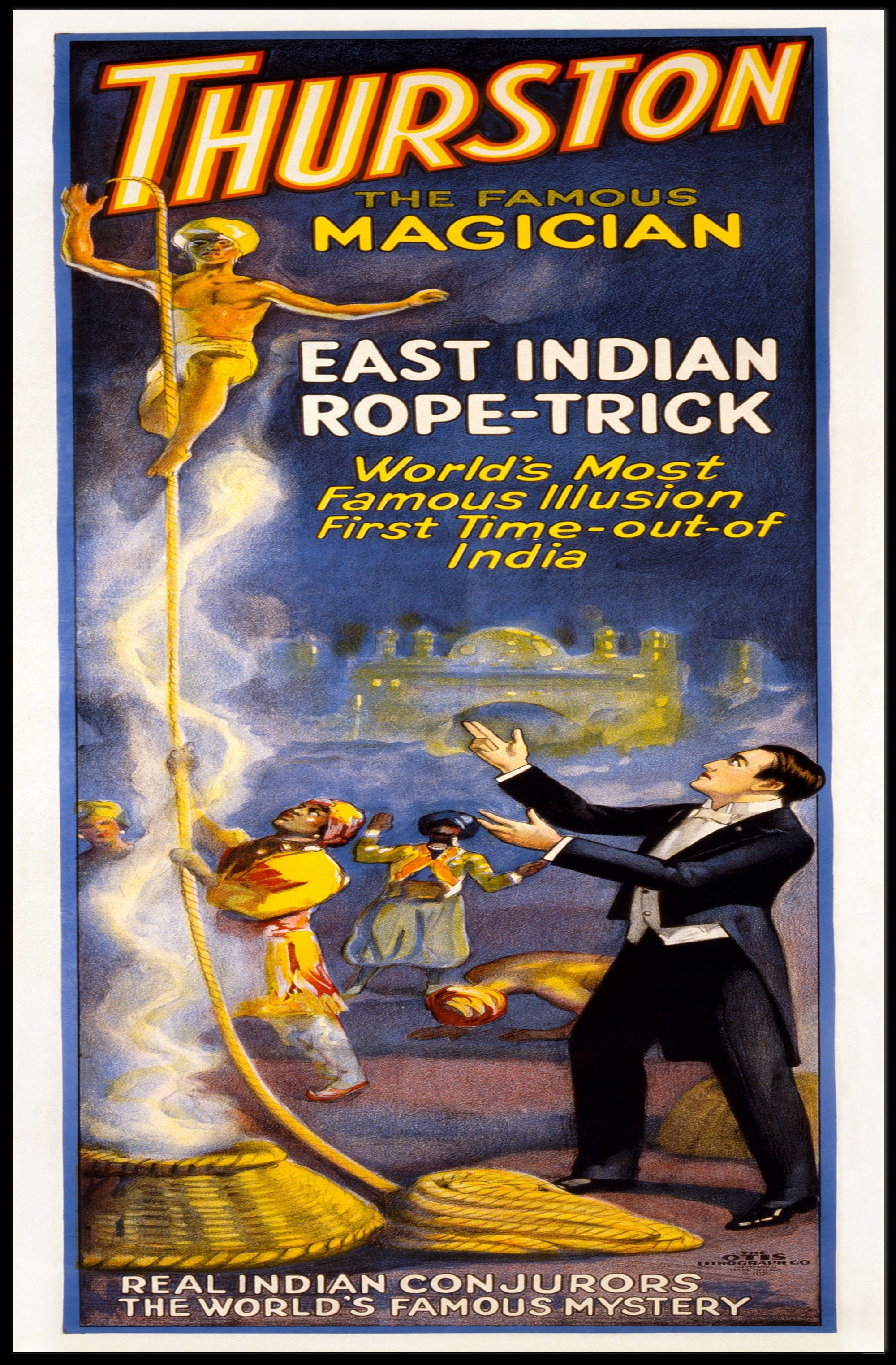 Magic Rope-Trick Illusion Vintage Cultural or Heritage Poster
