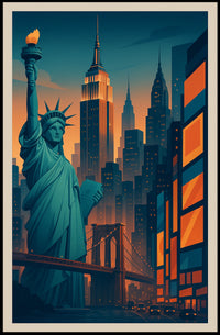 New York City Skyline Poster City of Dreams Office Decor