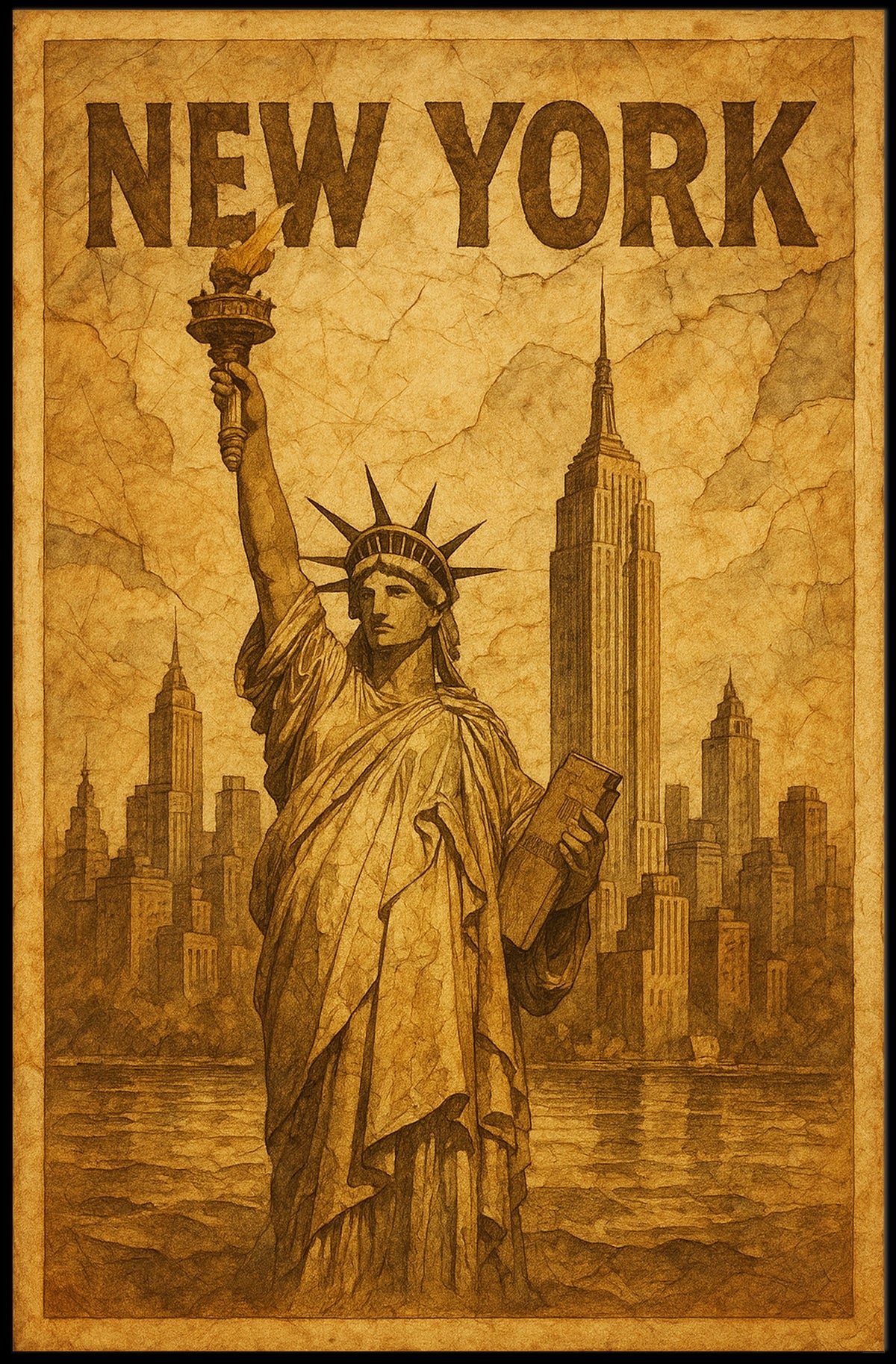 New York Iconic Landmarks Poster