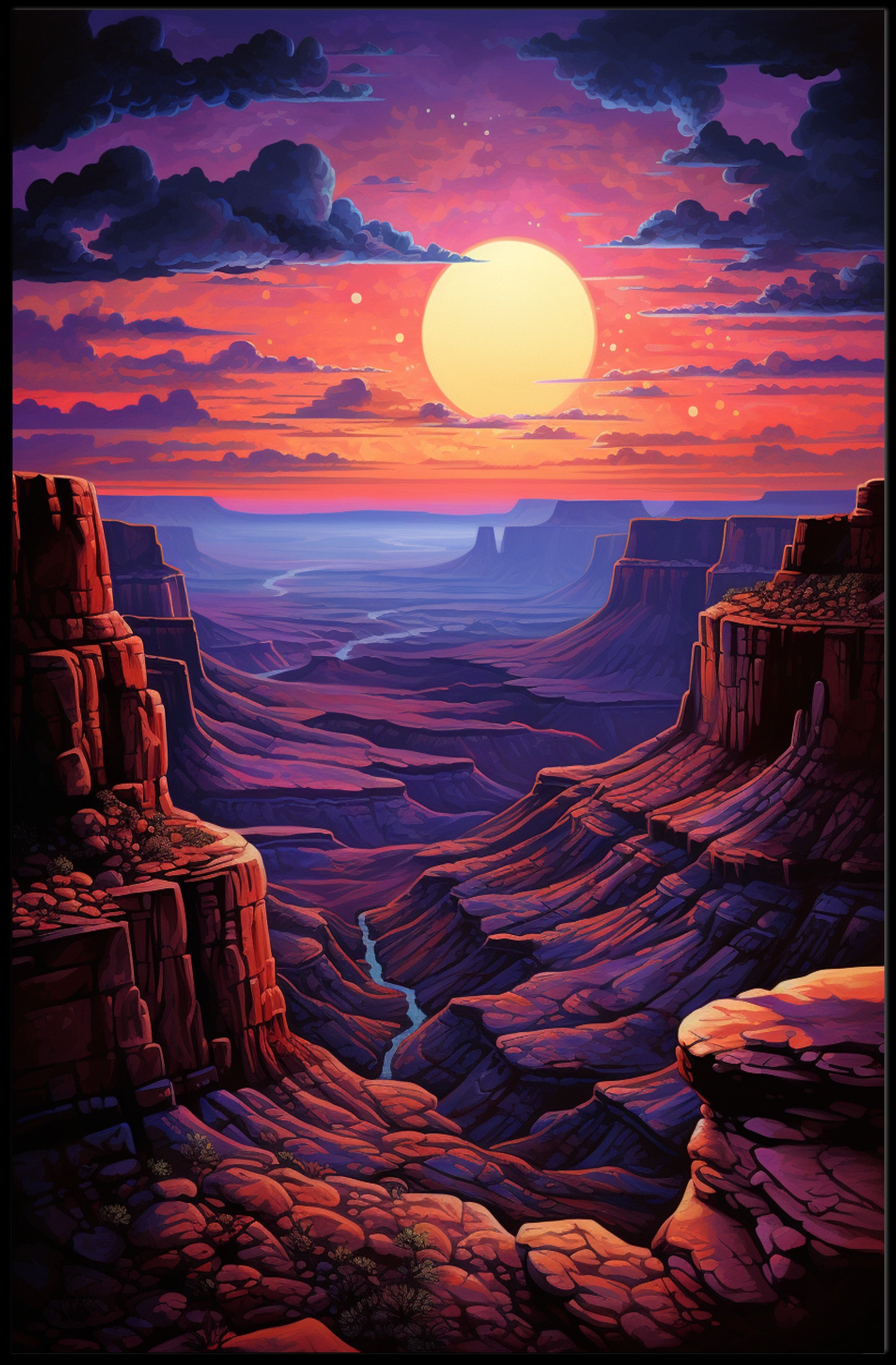 Majestic Canyon Sunset Poster PosterGoat