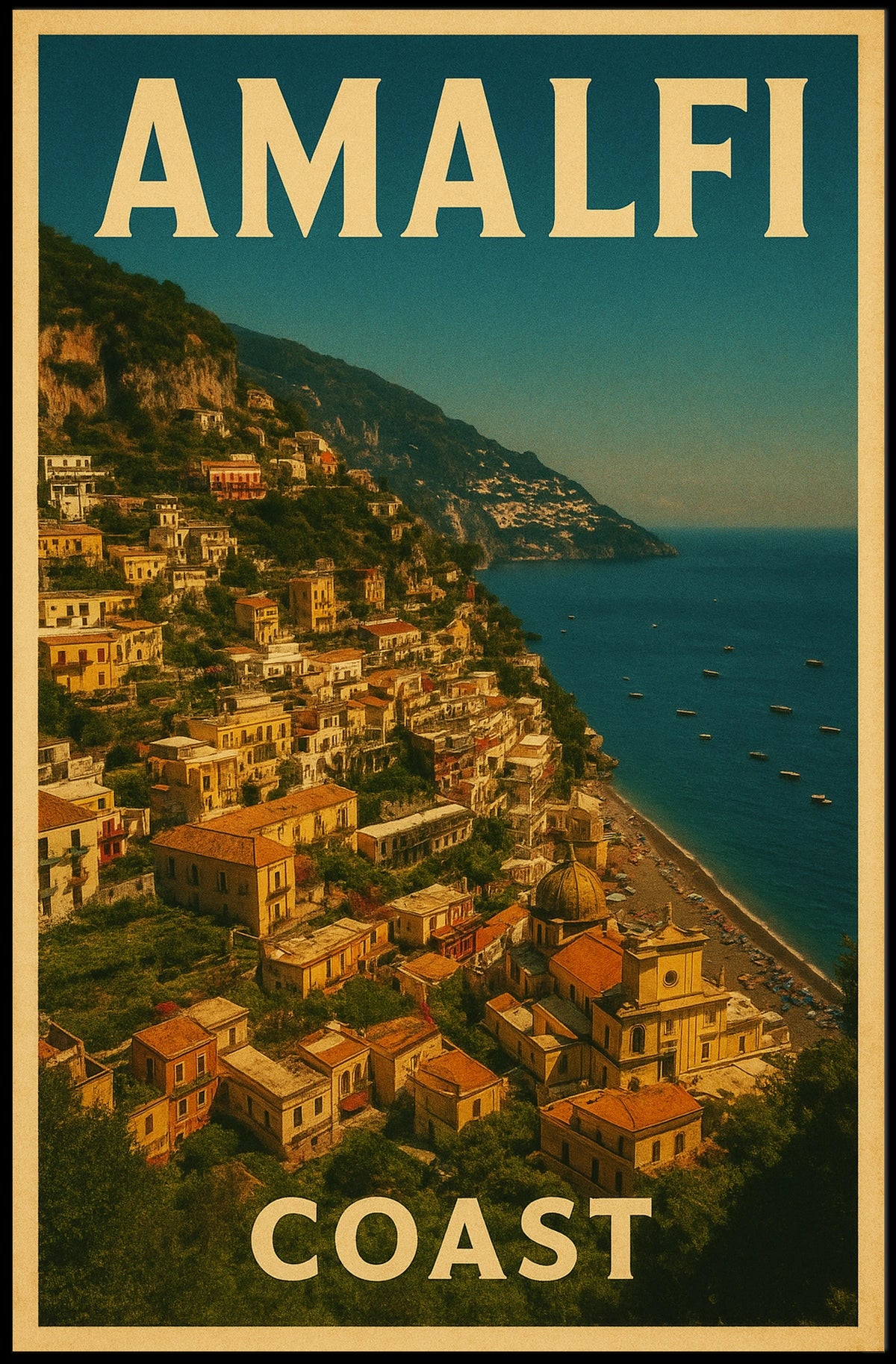 Amalfi Coast Poster Wall Art Travel Print 18x24 Decor