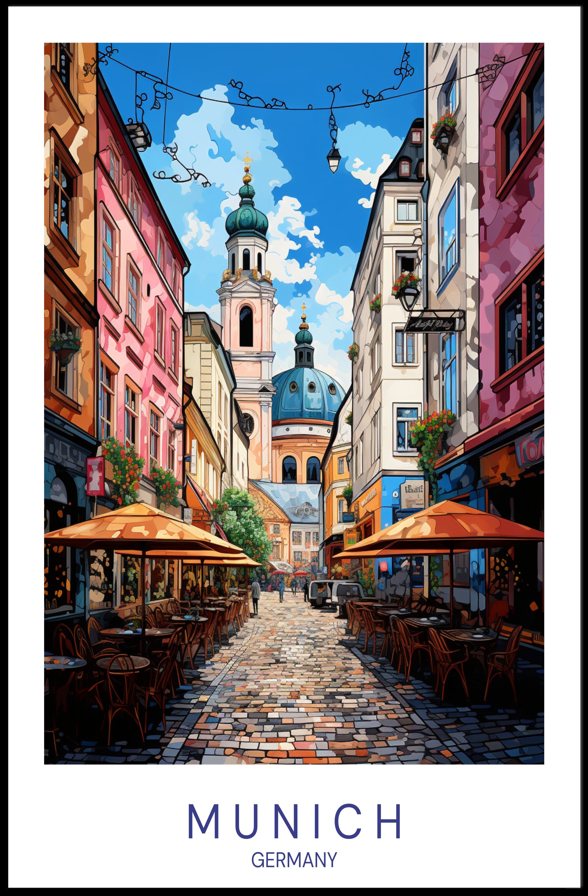 Charming Streets of Munich Poster PosterGoat