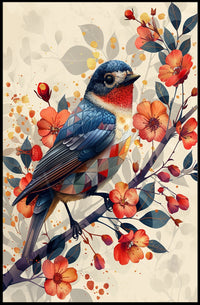 Vibrant Bird And Blossoms Poster