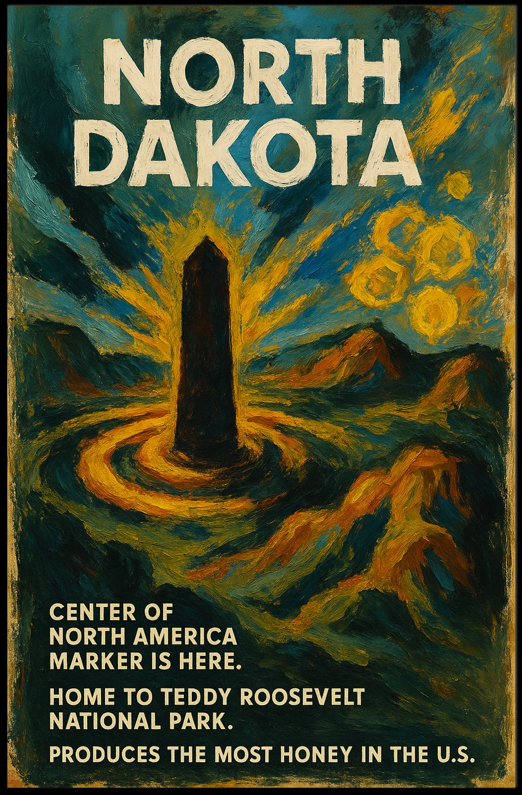 North Dakota Home of Teddy Roosevelt National Park Poster