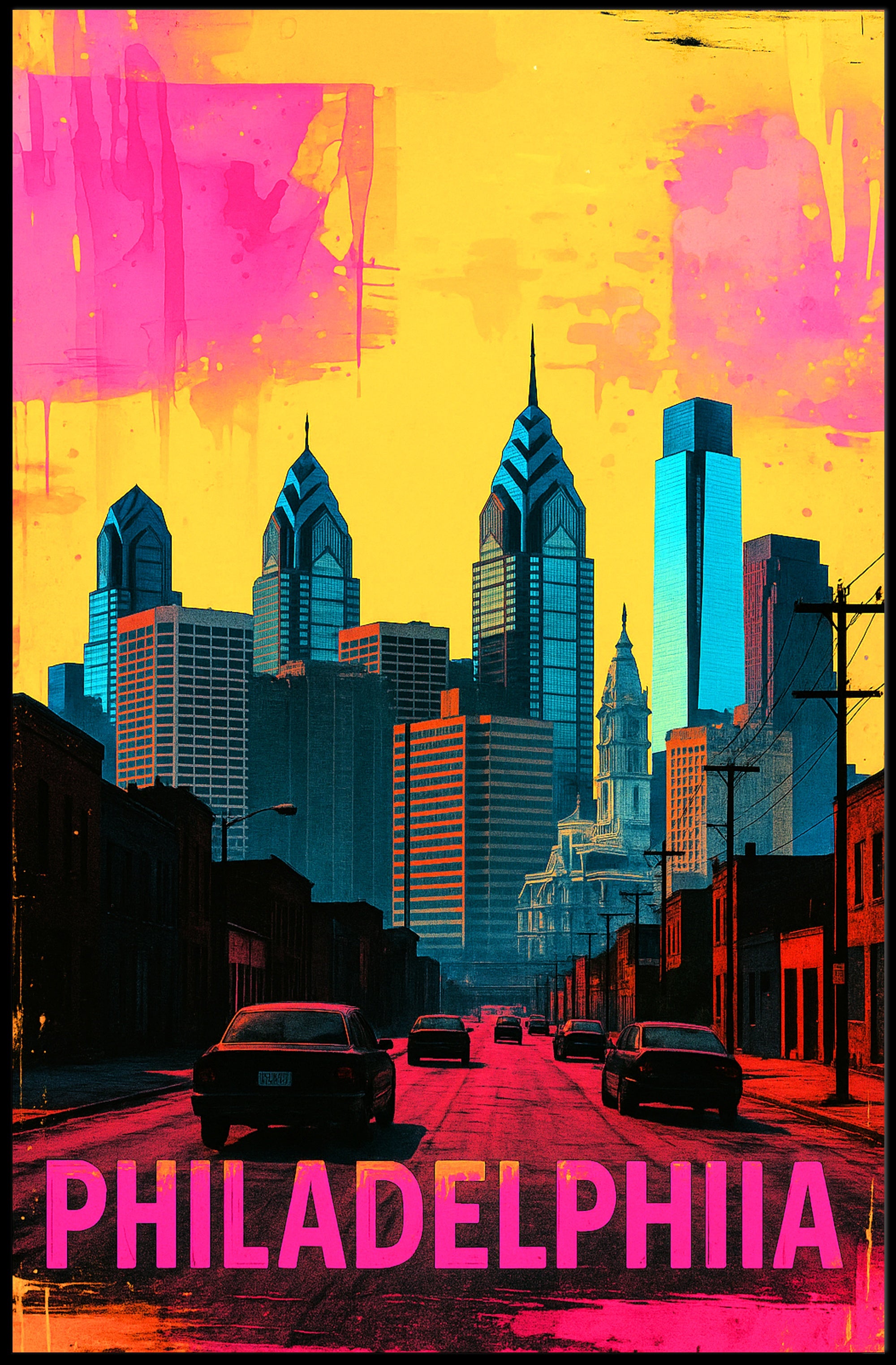 Philadelphia in Vibrant Colors Poster PosterGoat