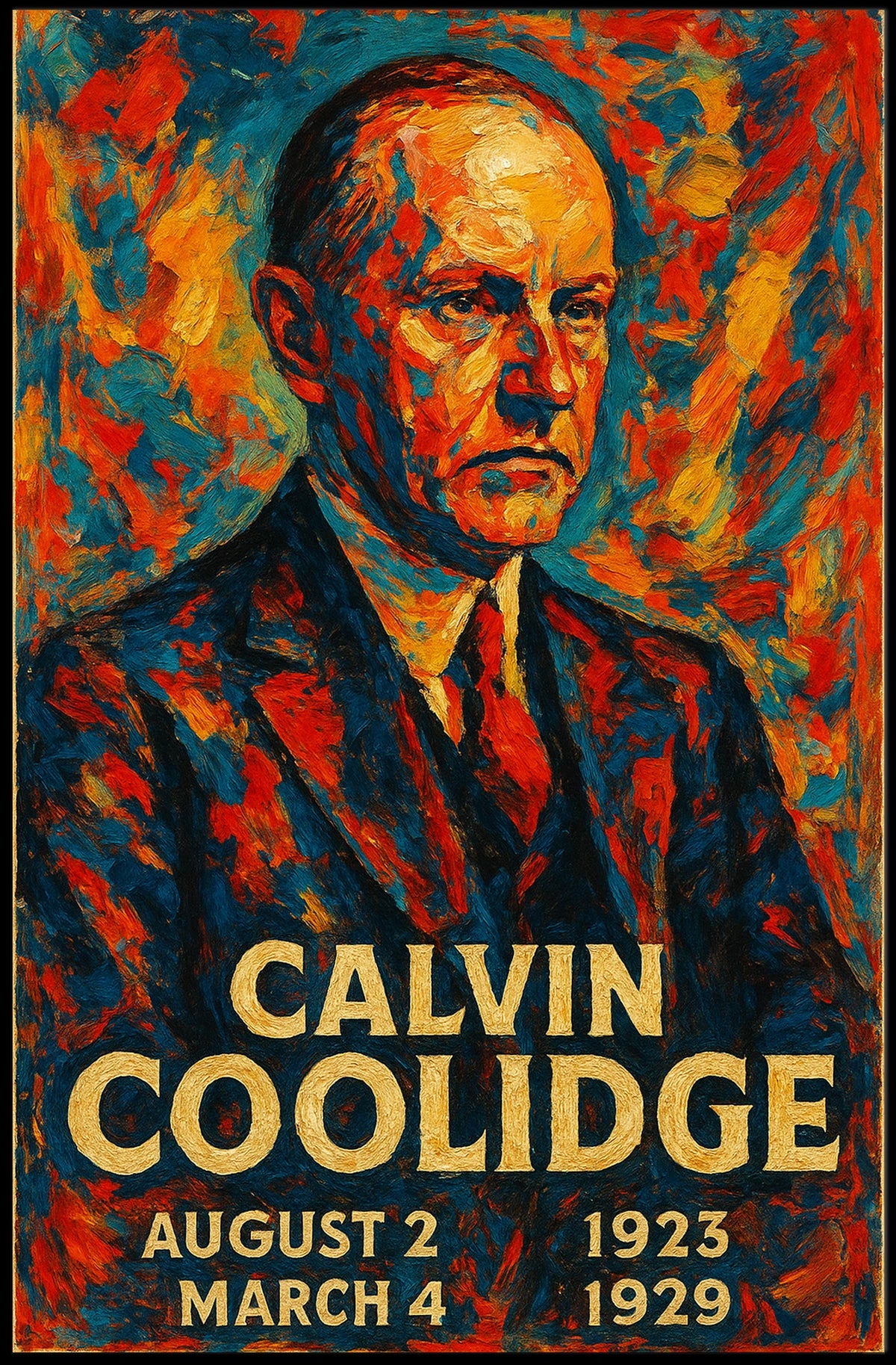 Calvin Coolidge 30th President of the United States Glitch Hop Art Poster