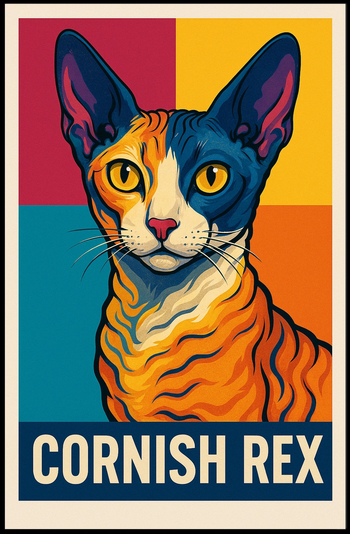 Cornish Rex Cat Art Poster