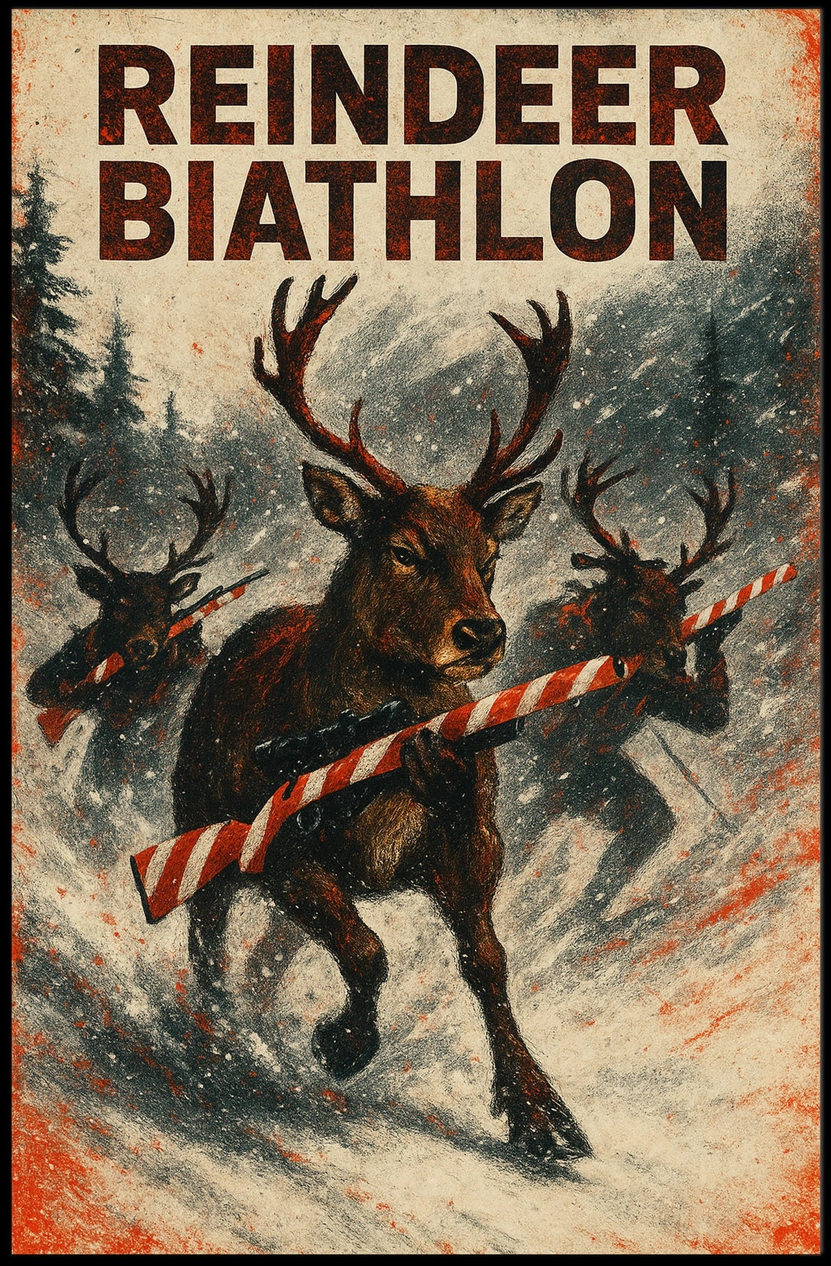 Reindeer Biathlon Poster