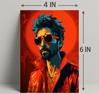 Vibrant Portrait In Red Poster PosterGoat