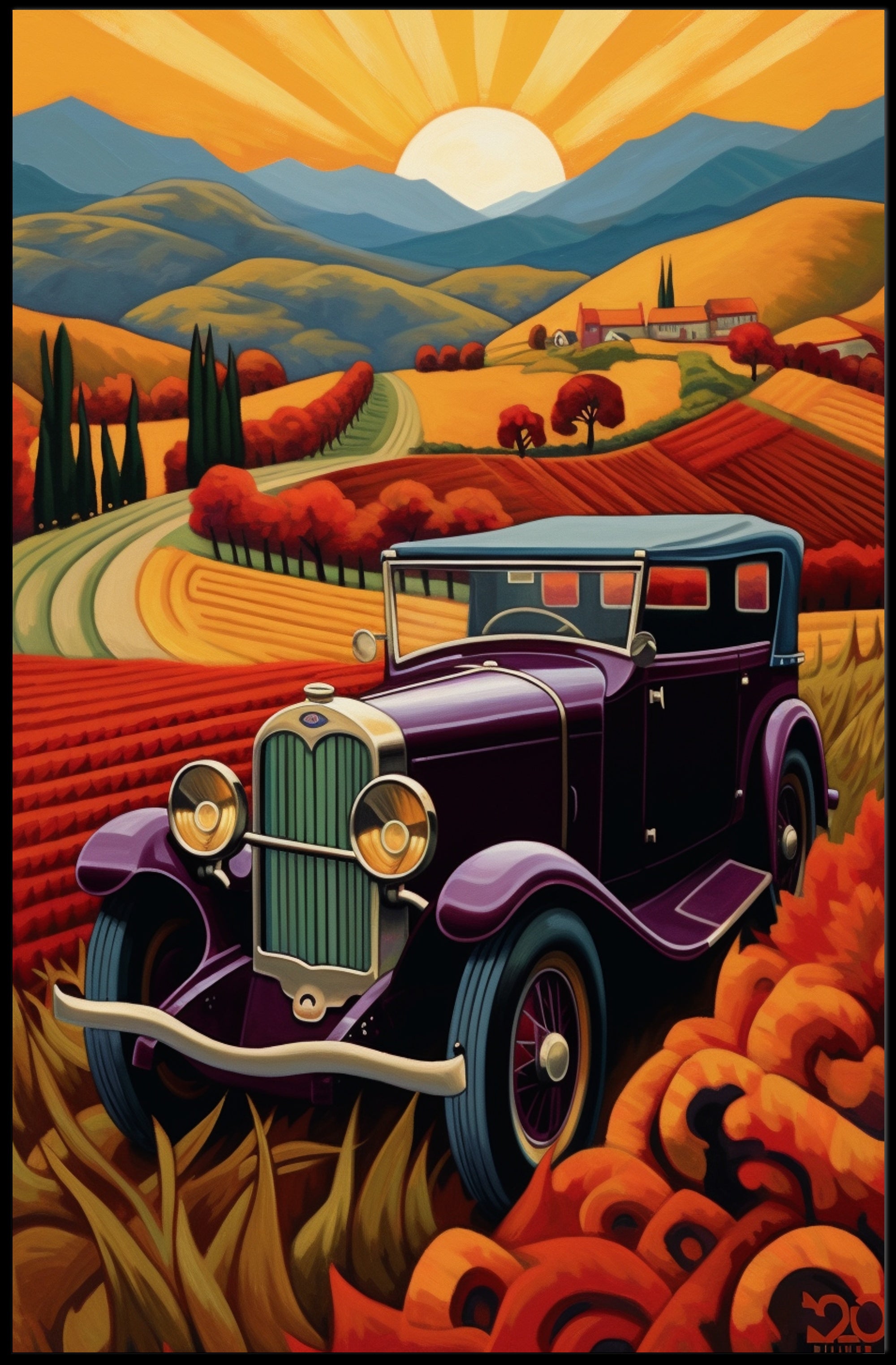 Vintage Journey Through the Countryside Poster