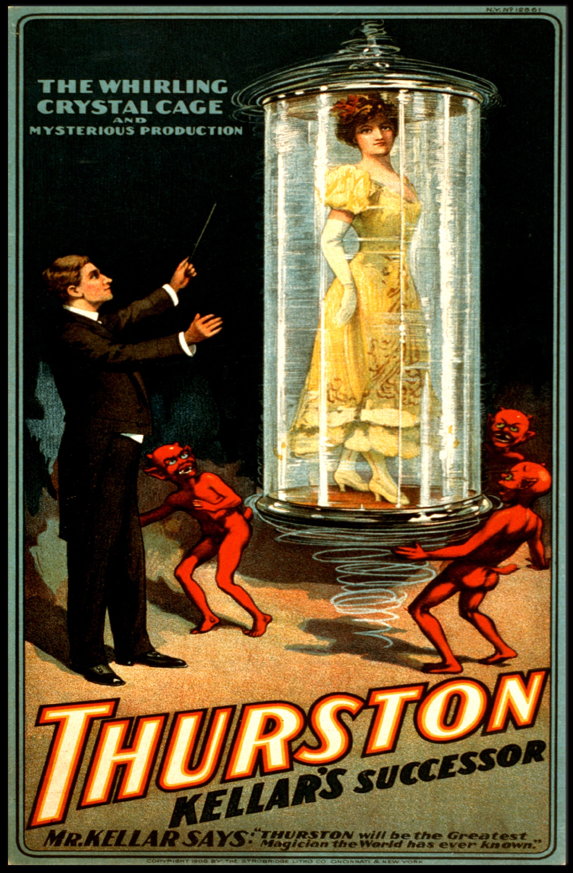 Vintage Magician's Illusion Show Early 20th Century Cultural Poster