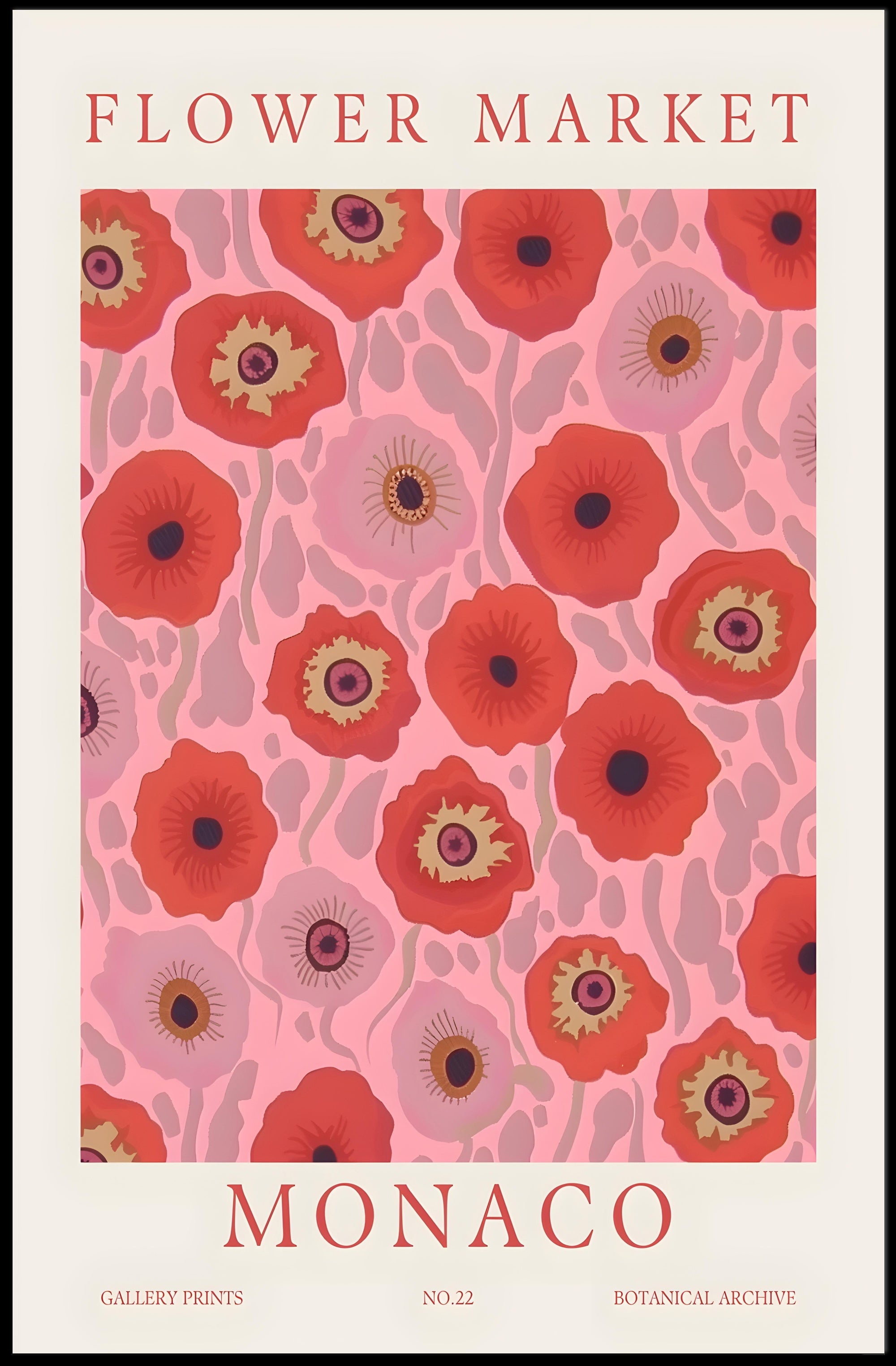 Flower Market Monaco Poster