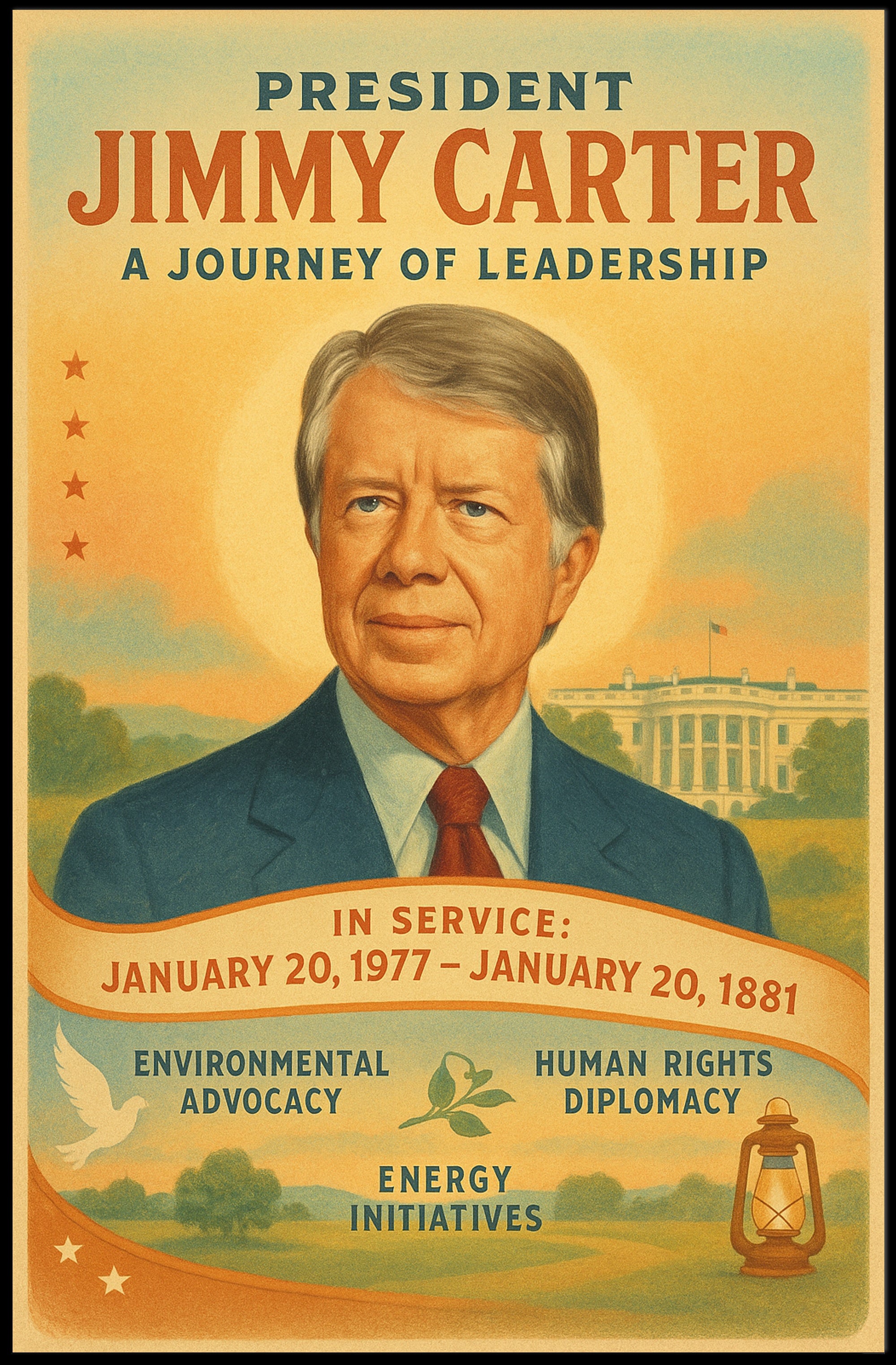 Jimmy Carter Leadership Journey Poster Wall Art PosterGoat