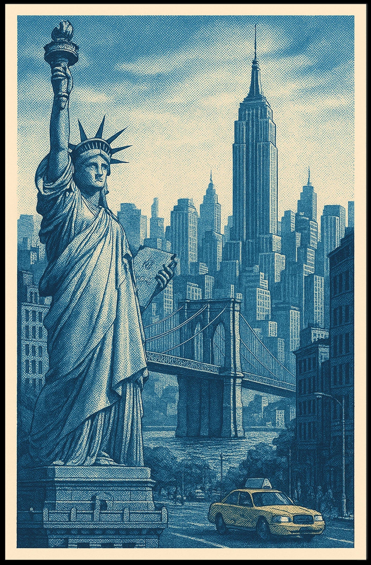 Iconic New York City Poster Wall Art NYC Skyline Decor
