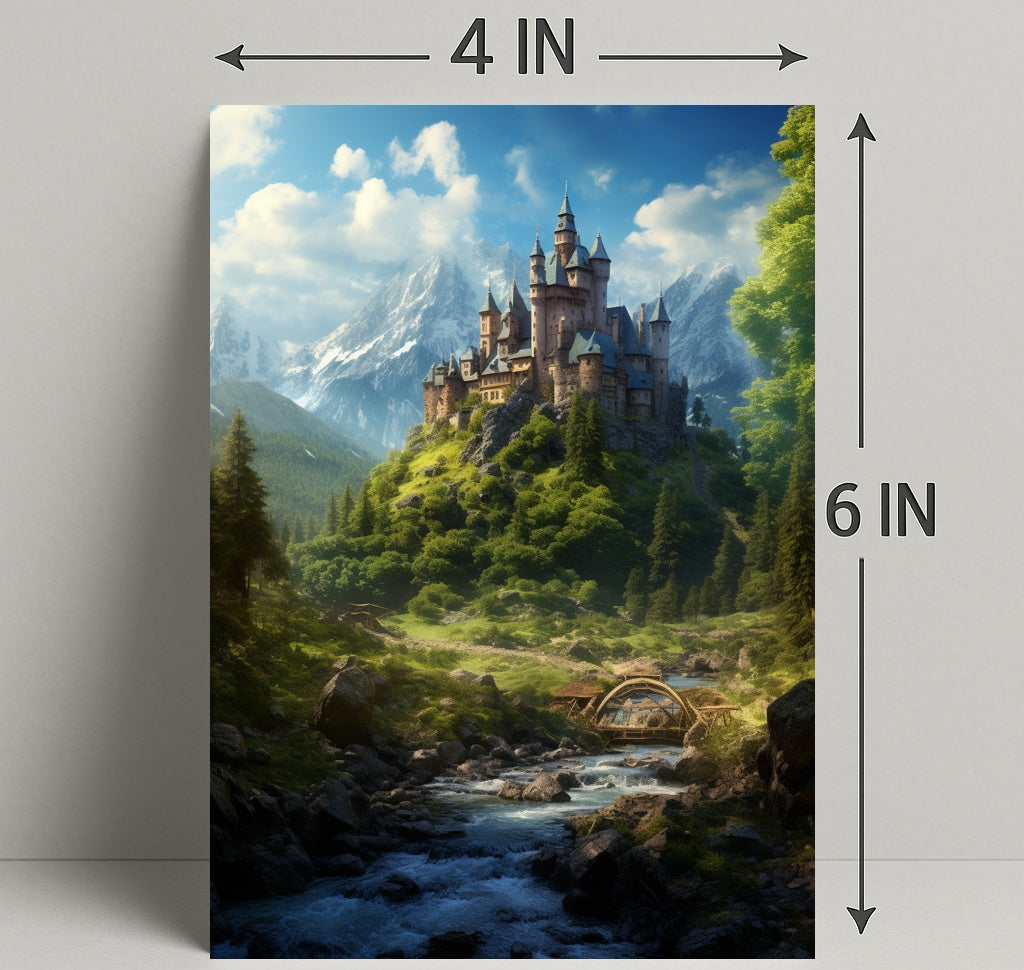 Enchanted Castle In The Mountains Poster PosterGoat
