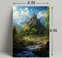 Enchanted Castle In The Mountains Poster PosterGoat