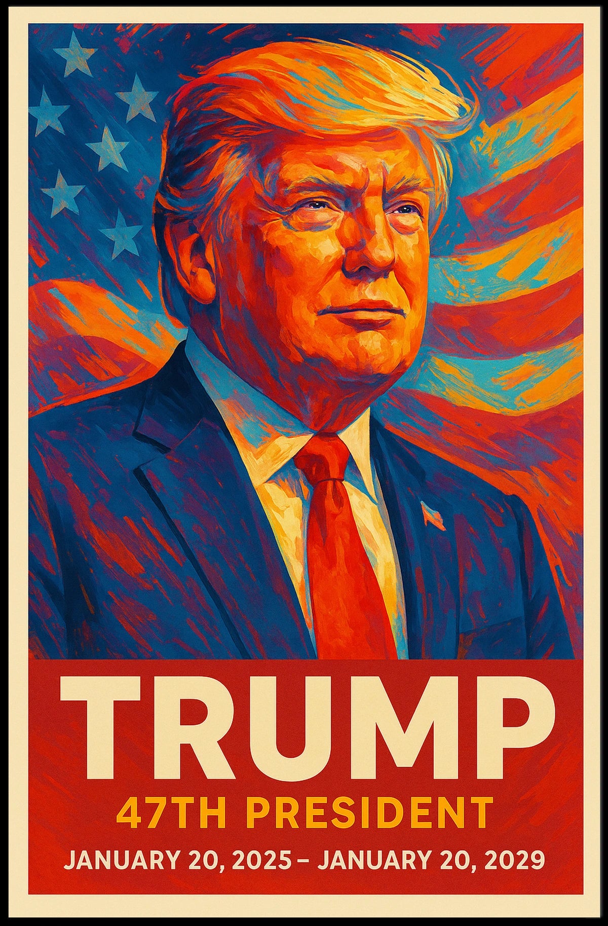 Trump Forty Seventh President Patriotic Wall Art Poster
