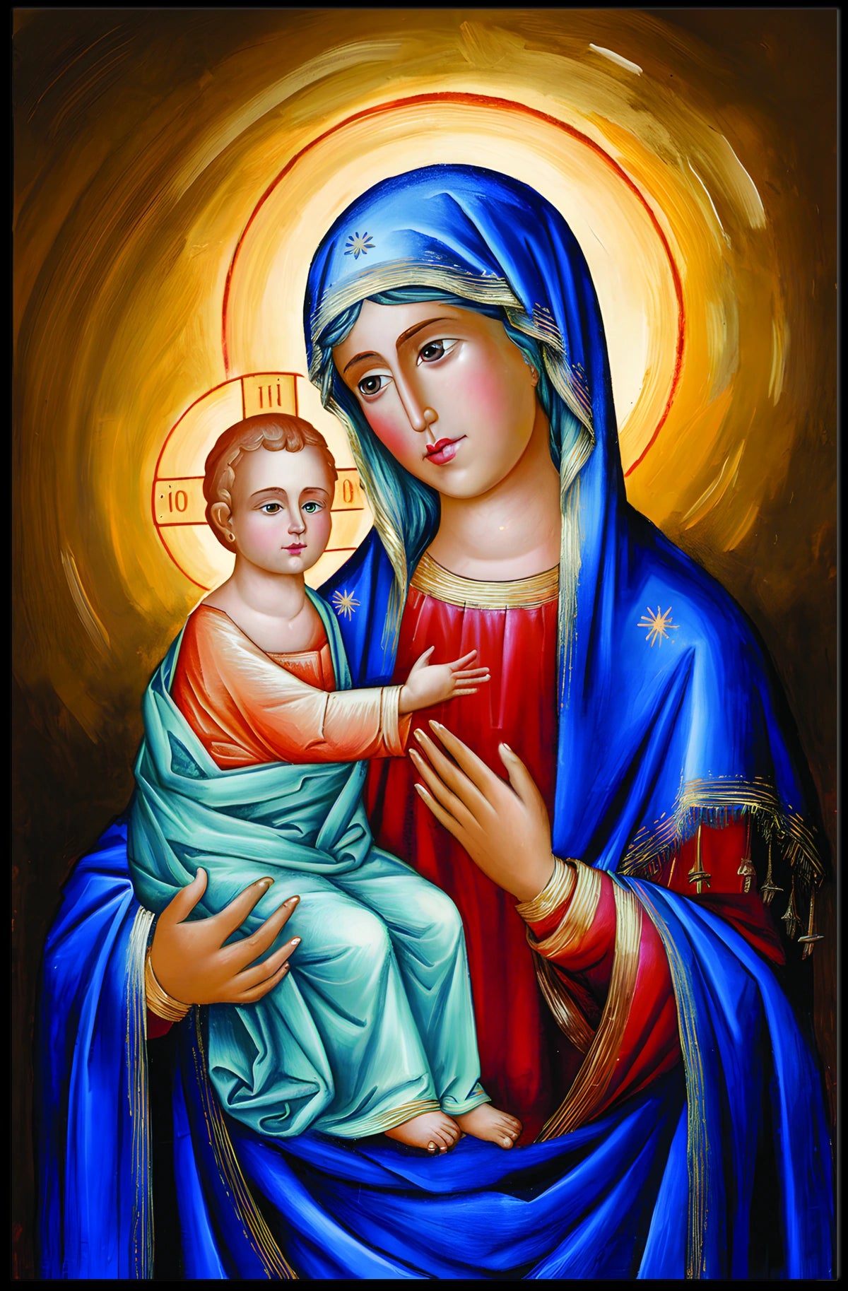 Jesus and Mother Mary Poster